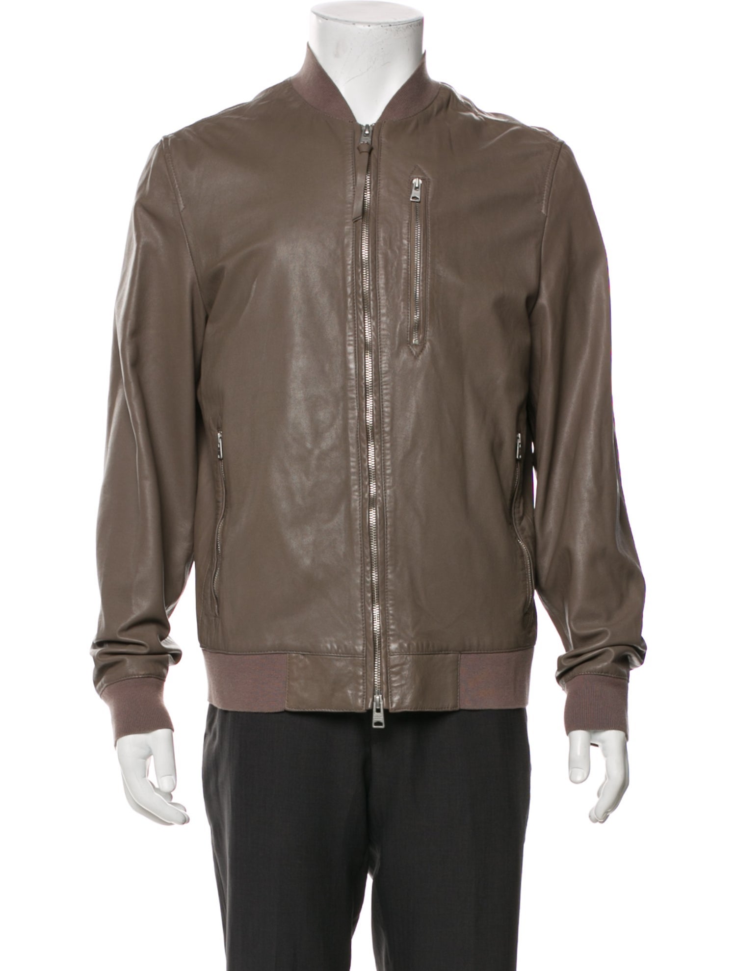 AllSaints Lamb Leather Bomber Jacket