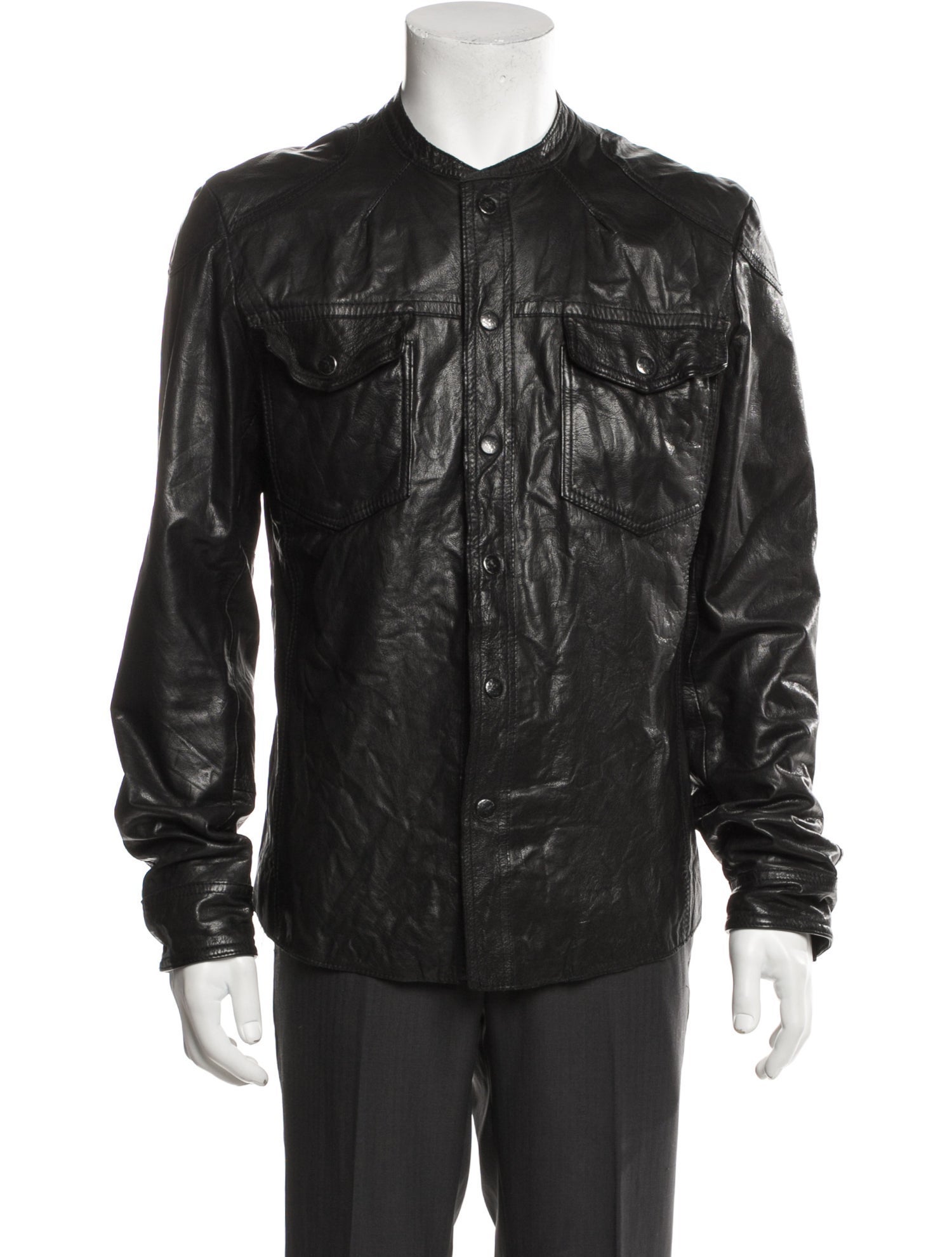 AllSaints Leather Denim Jacket