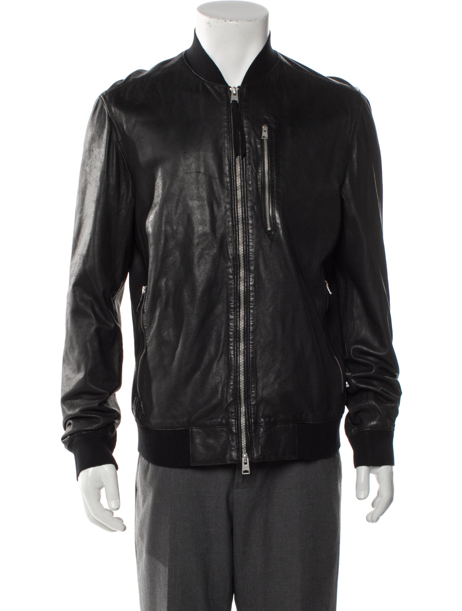AllSaints Leather Bomber Jacket