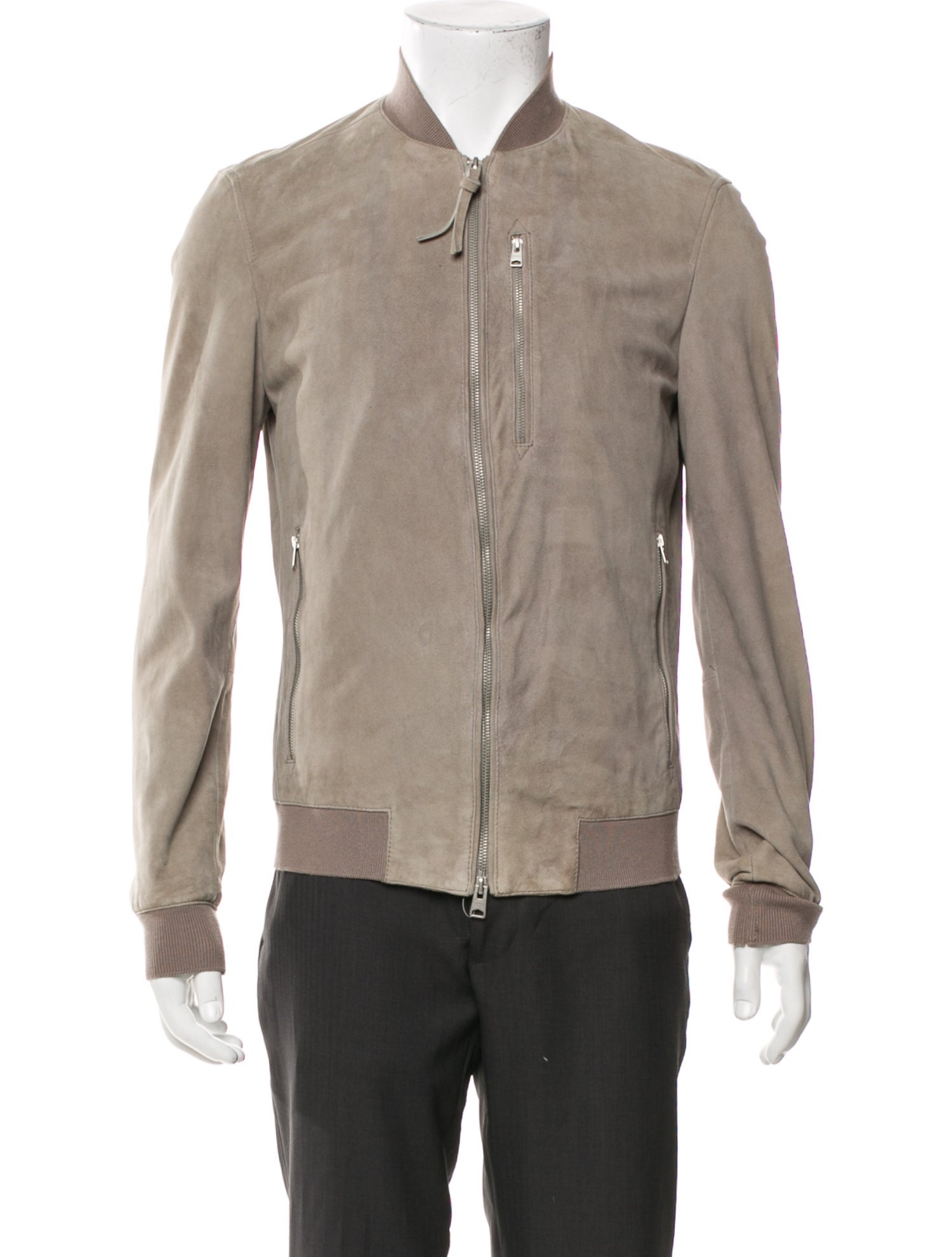 AllSaints Goat Leather Bomber Jacket