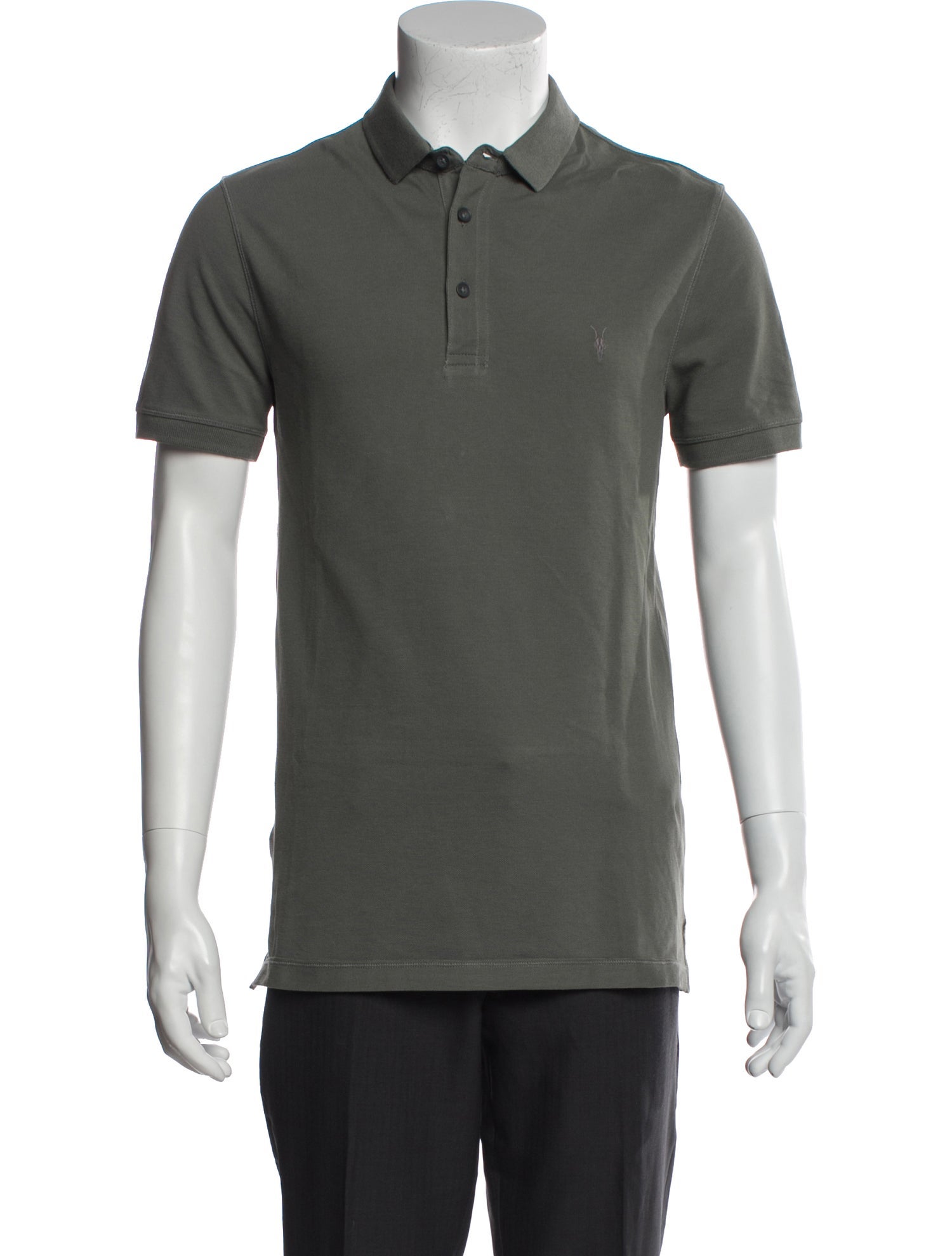 AllSaints Crew Neck Short Sleeve Polo Shirt
