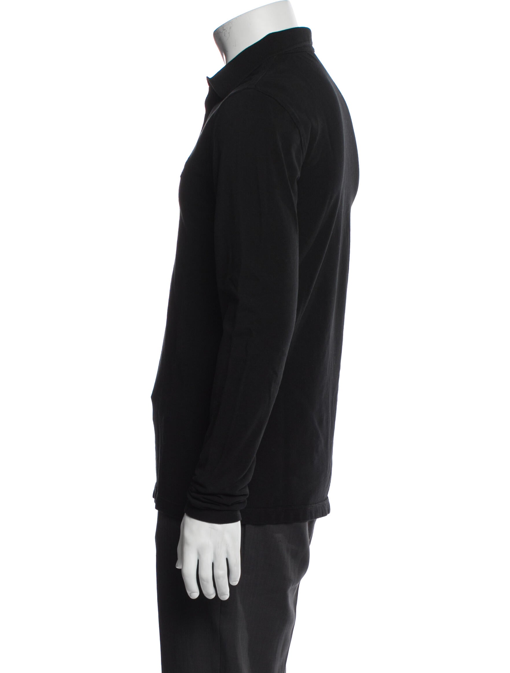 AllSaints Collar Long Sleeve Polo Shirt