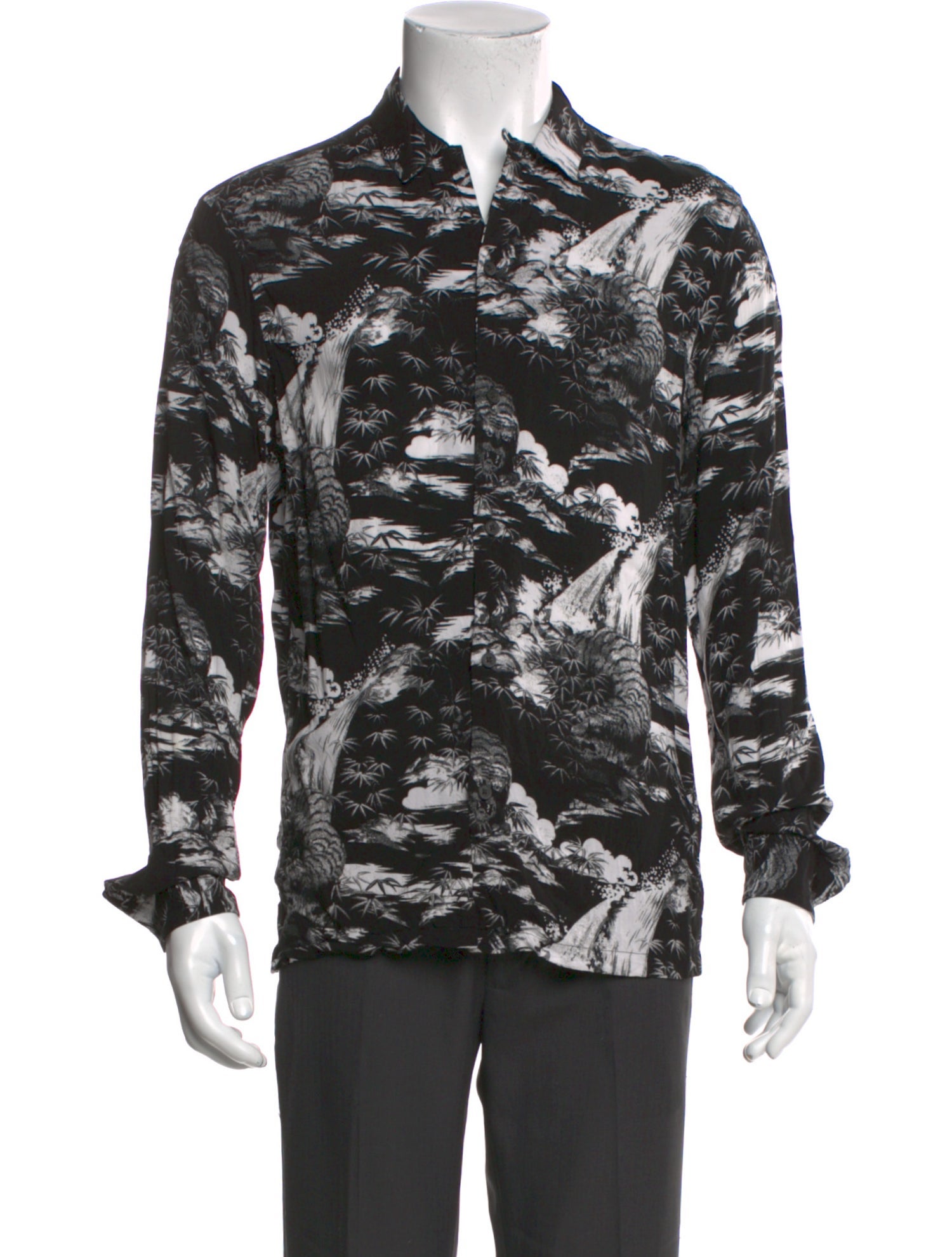 AllSaints Floral Print Long Sleeve Shirt