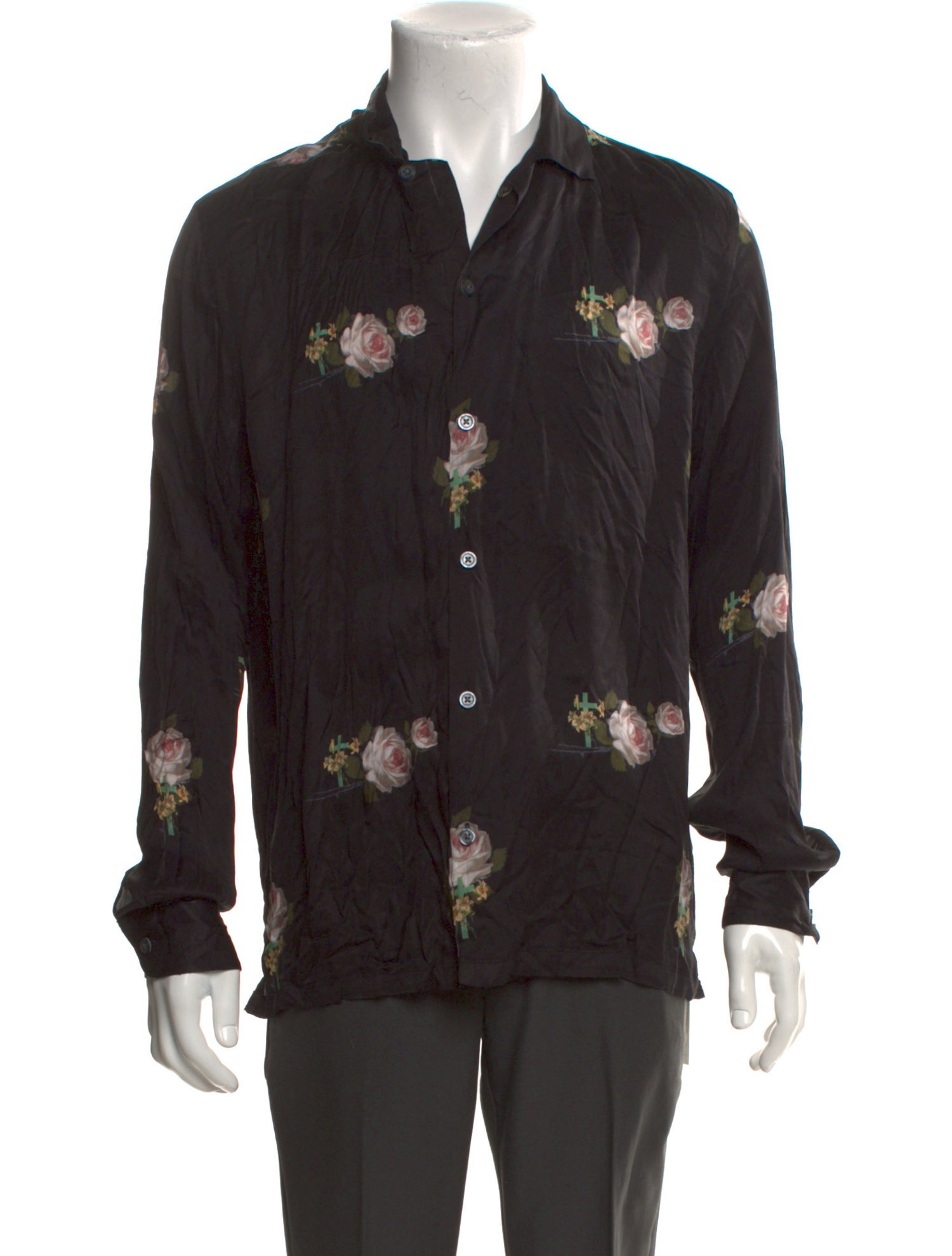 AllSaints Graphic Print Long Sleeve Shirt