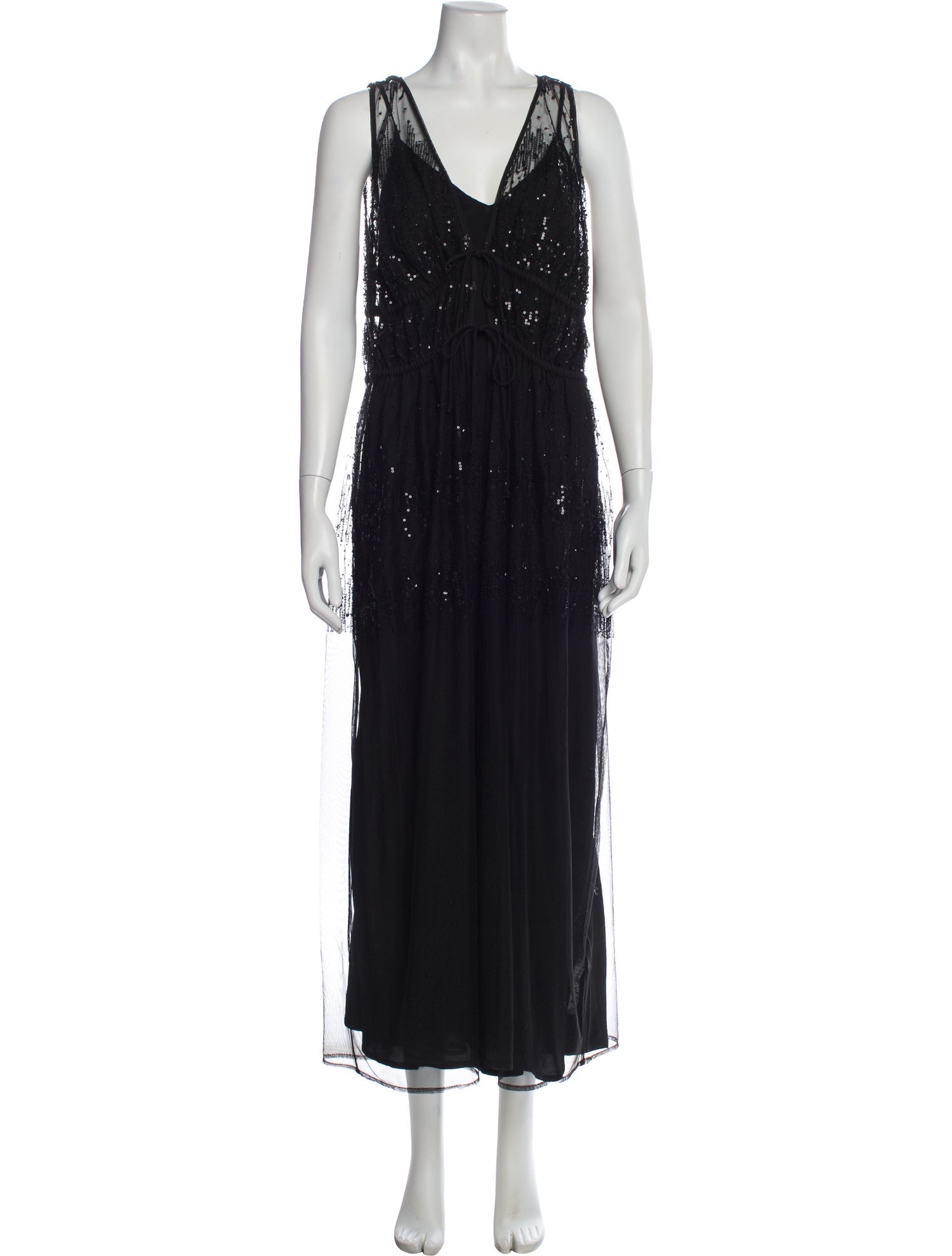 AllSaints V-Neck Long Dress