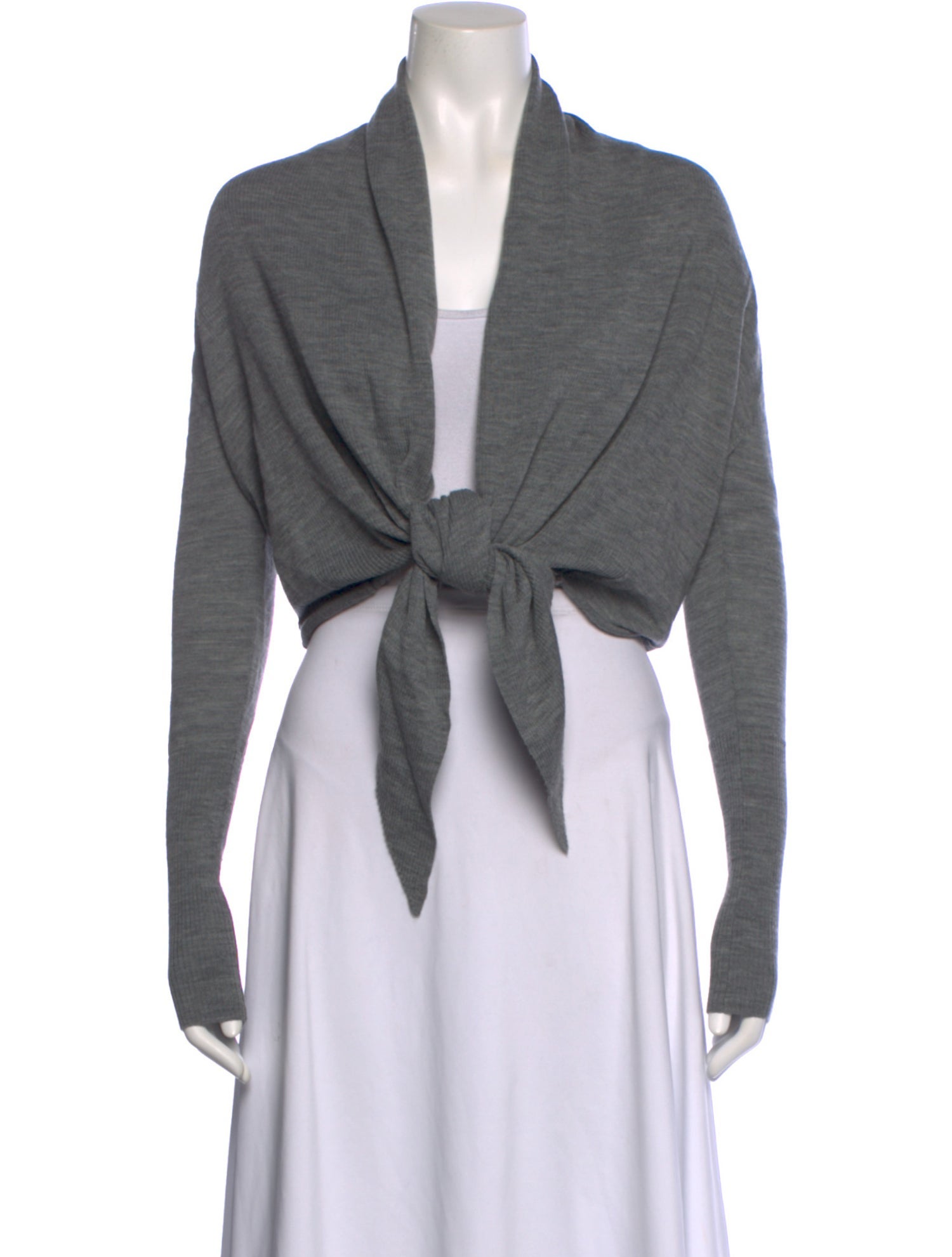 AllSaints Merino Wool Open Front Sweater