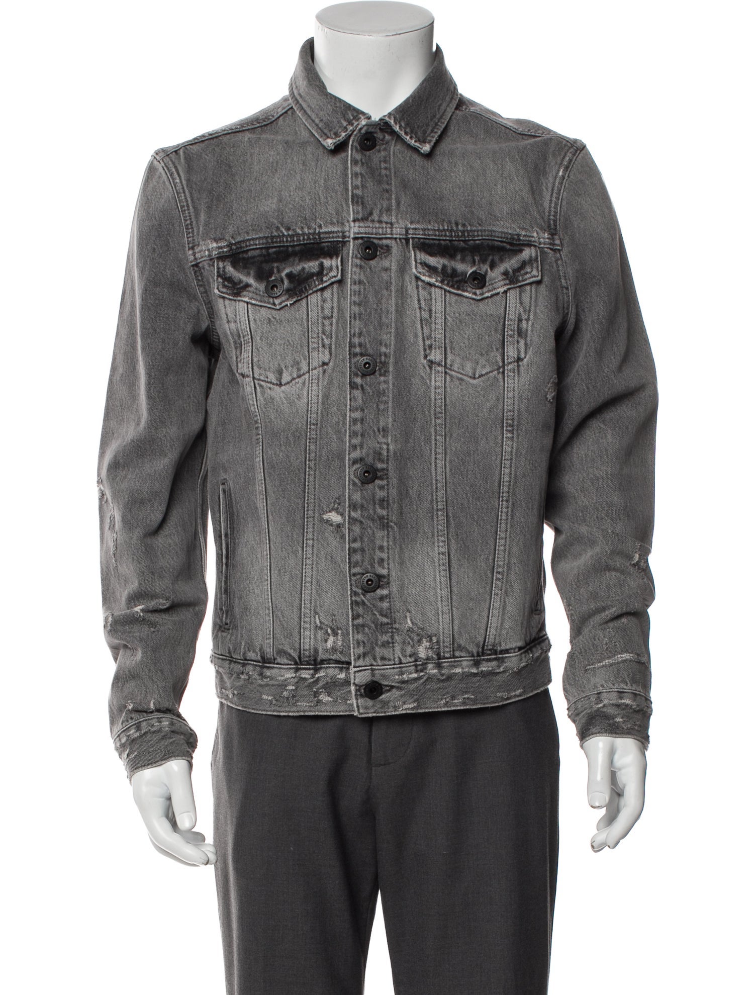 AllSaints Graphic Print Denim Jacket