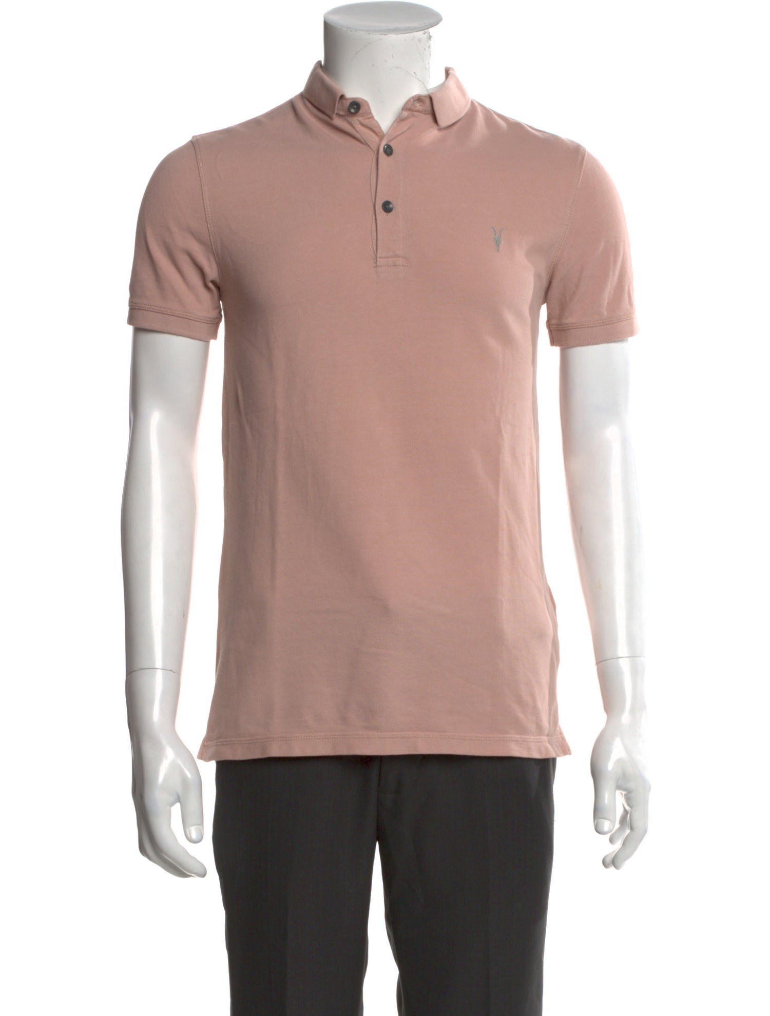 AllSaints Crew Neck Short Sleeve Polo Shirt