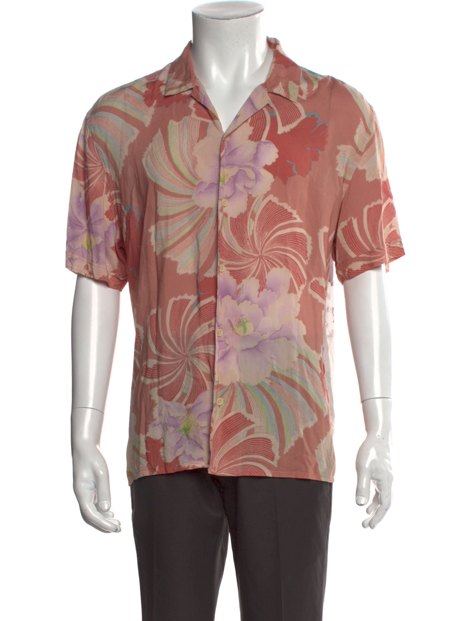 AllSaints Floral Print Short Sleeve Shirt