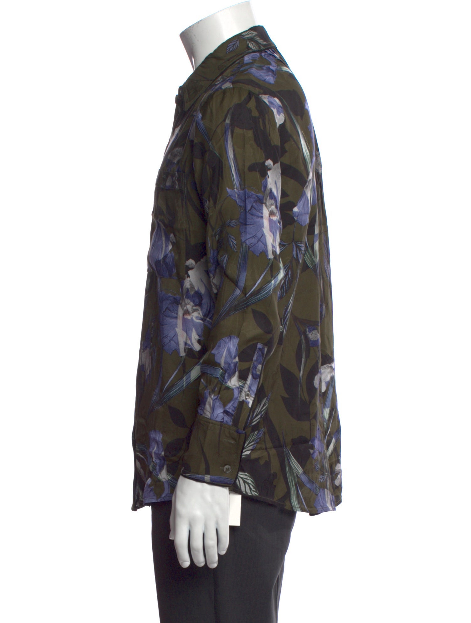 AllSaints Floral Print Long Sleeve Shirt