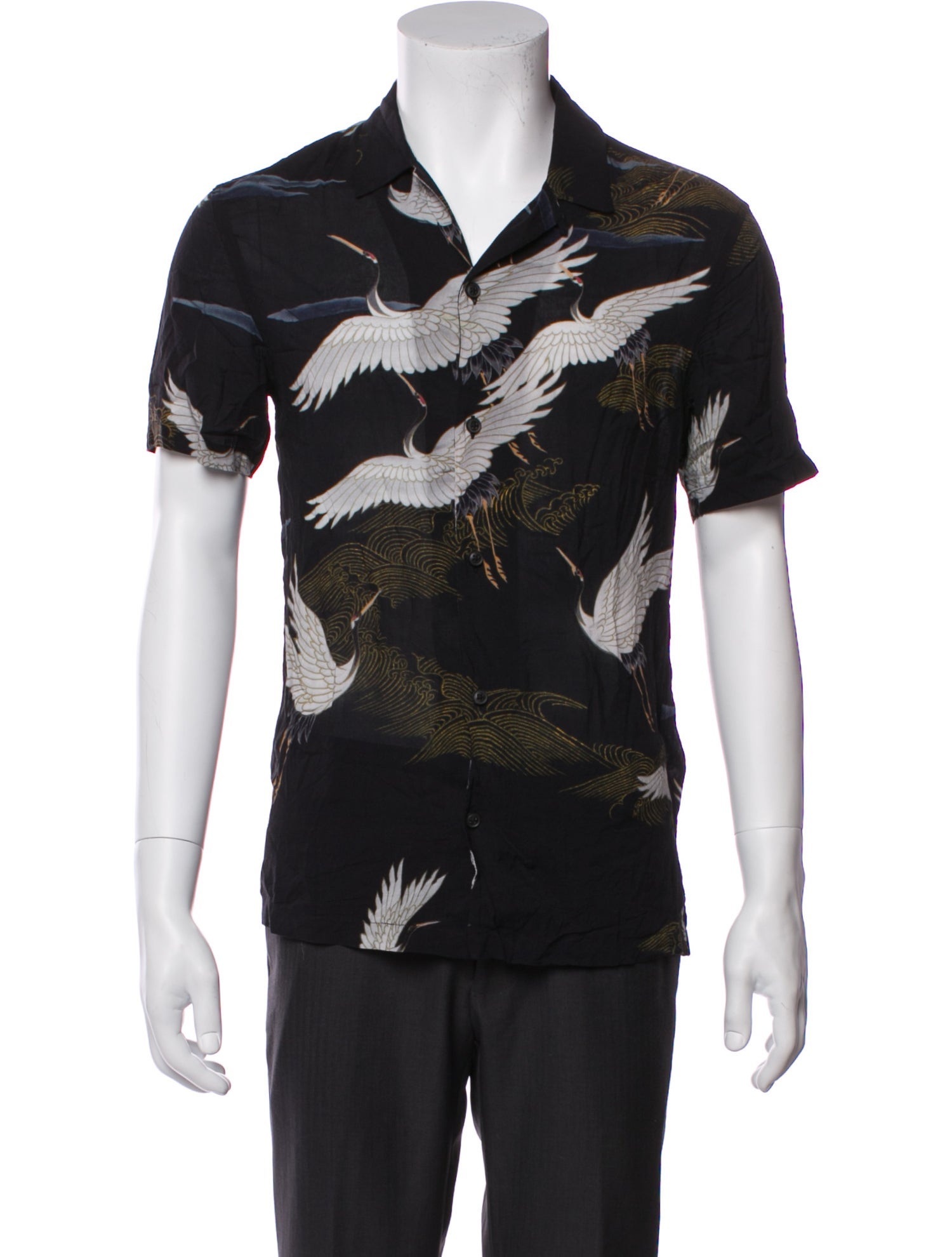AllSaints Printed Short Sleeve Western Shirt