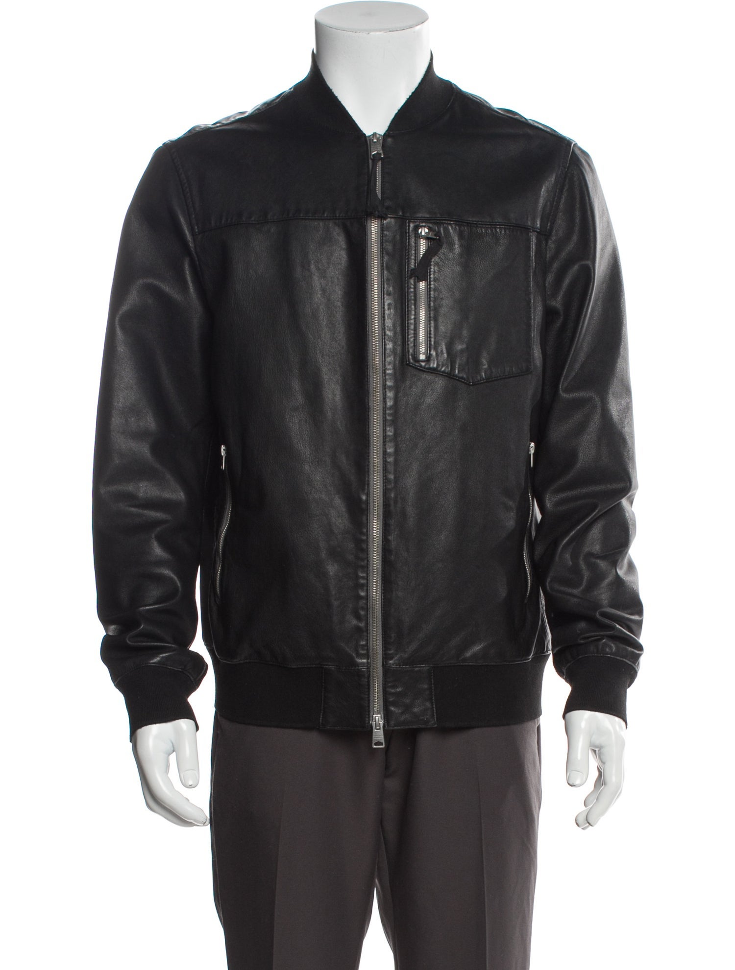 AllSaints Lamb Leather Bomber Jacket