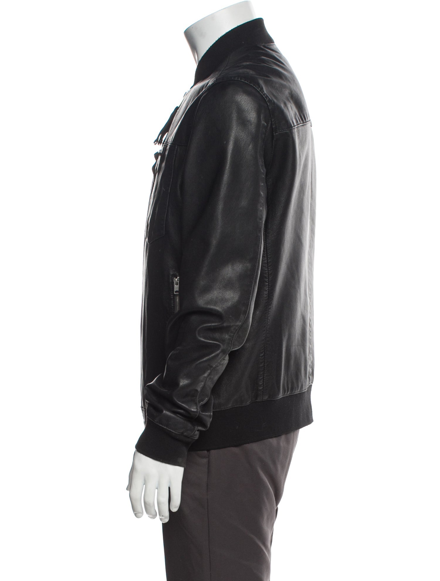 AllSaints Lamb Leather Bomber Jacket
