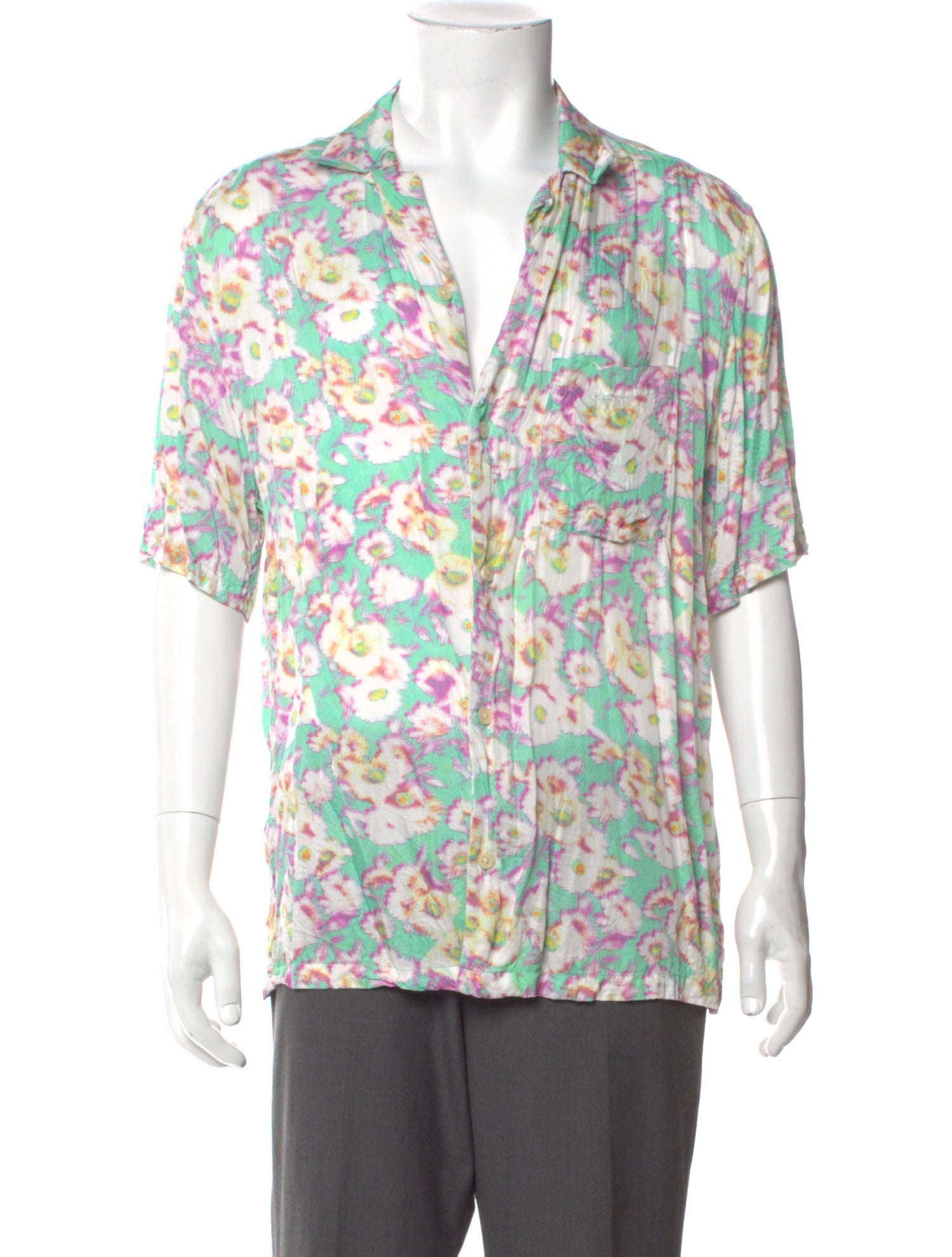 AllSaints Floral Print Short Sleeve Shirt