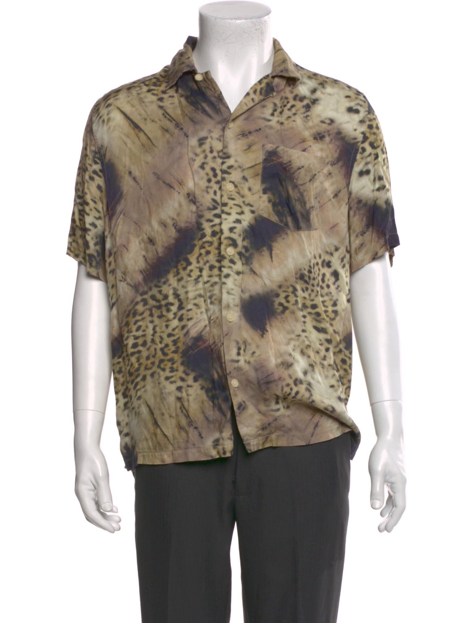 AllSaints Animal Print Short Sleeve Shirt
