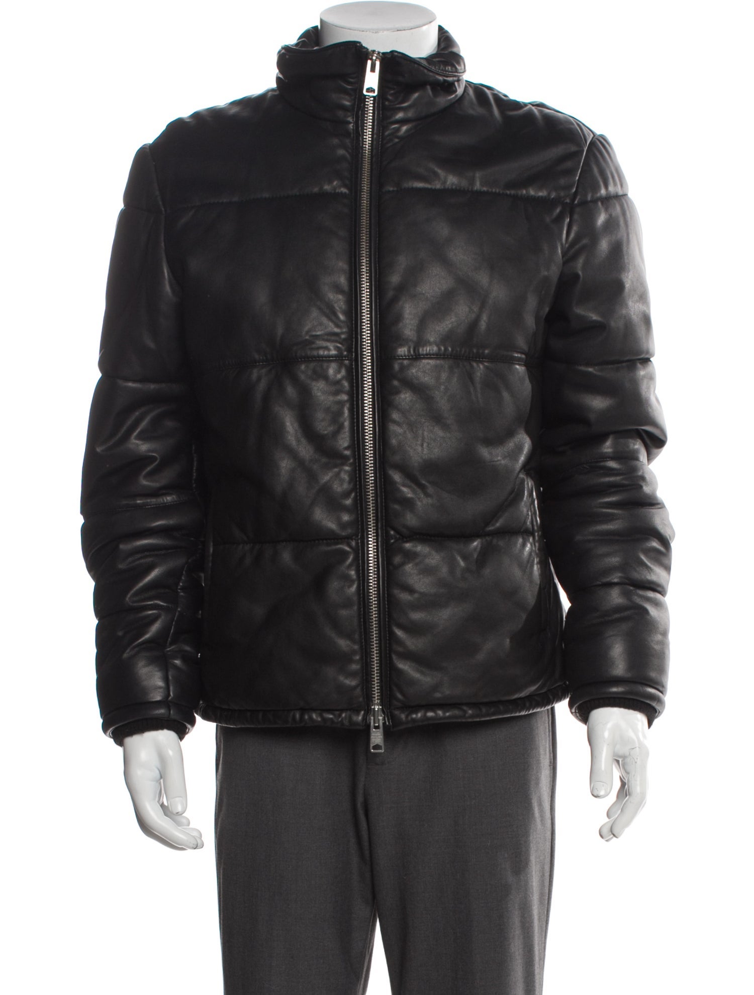 AllSaints Lamb Leather Puffer Coat