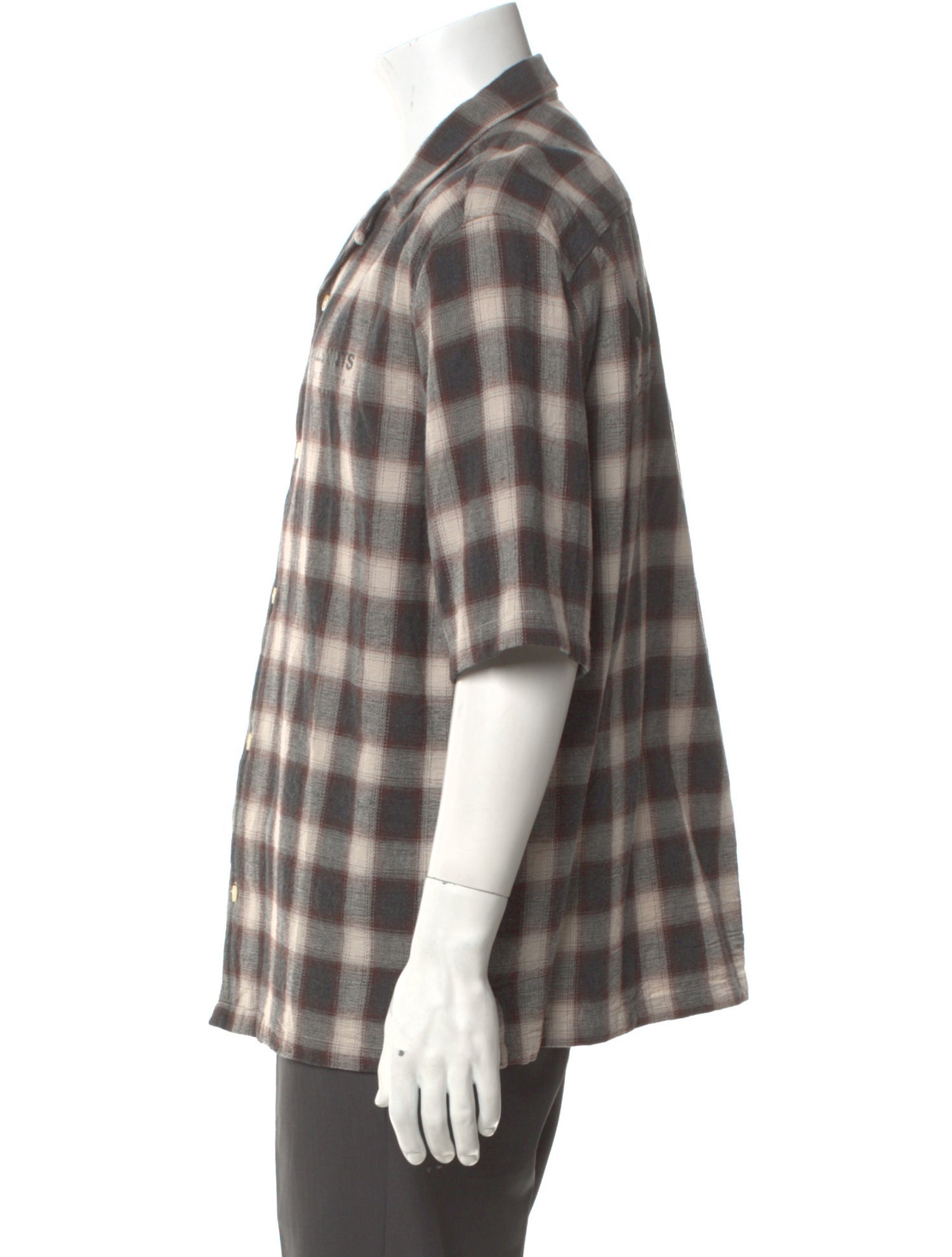 AllSaints Plaid Print Short Sleeve Shirt