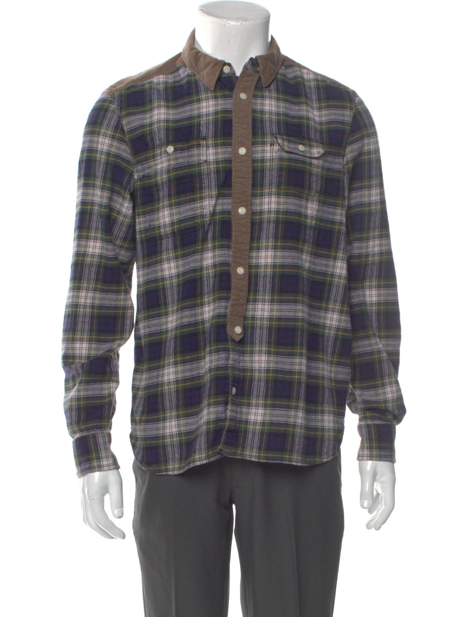 AllSaints Plaid Print Long Sleeve Shirt