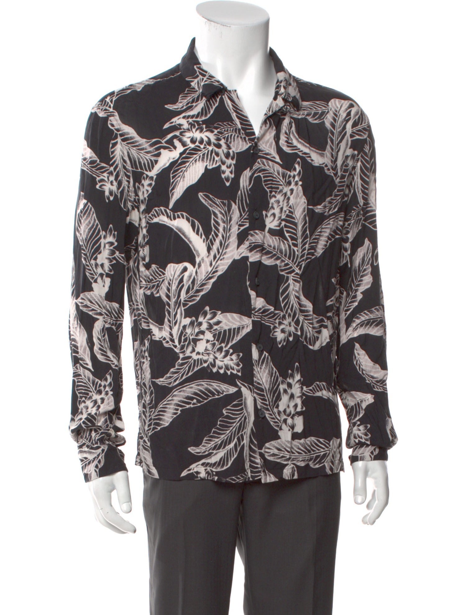 AllSaints Printed Long Sleeve Shirt