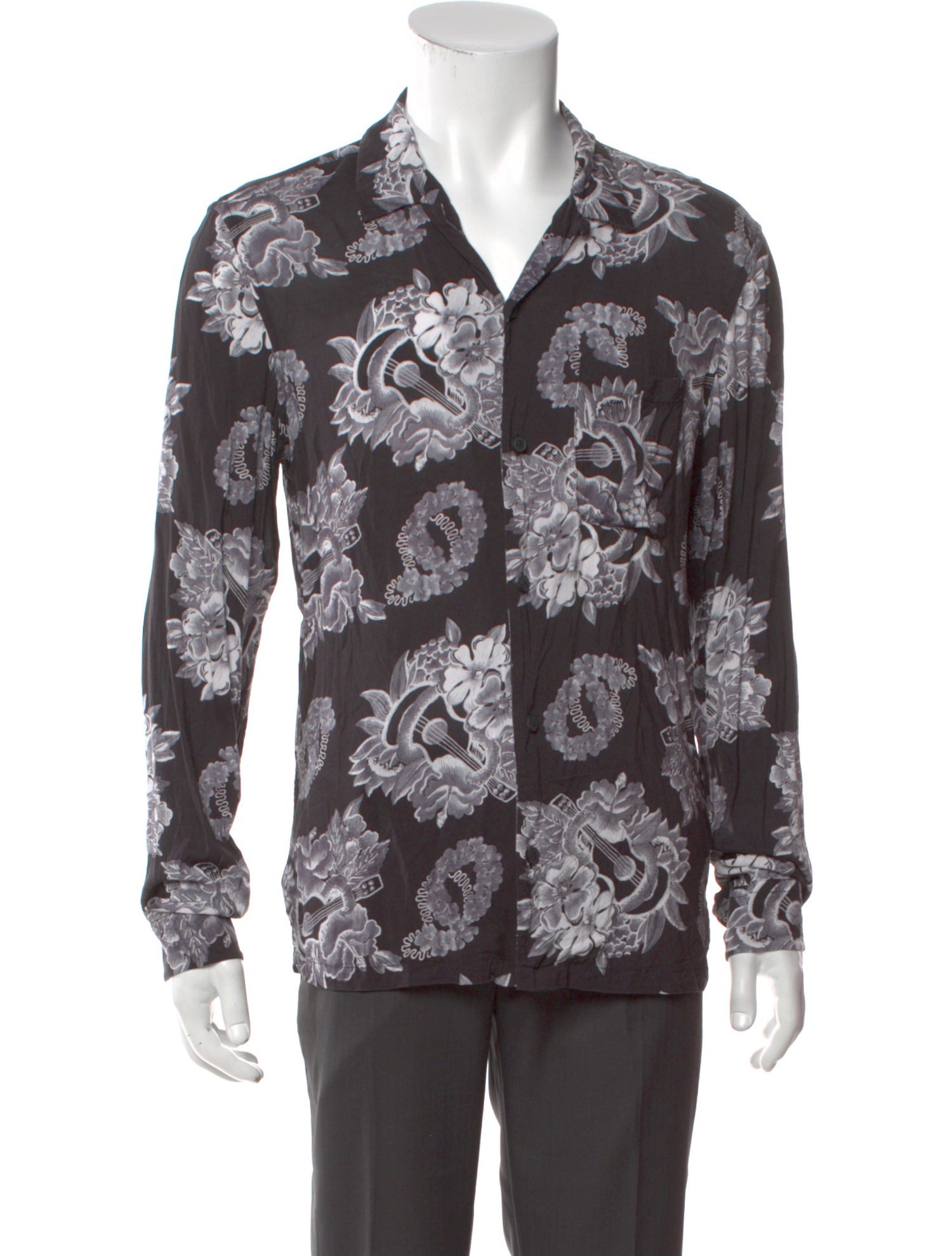 AllSaints Printed Long Sleeve Shirt