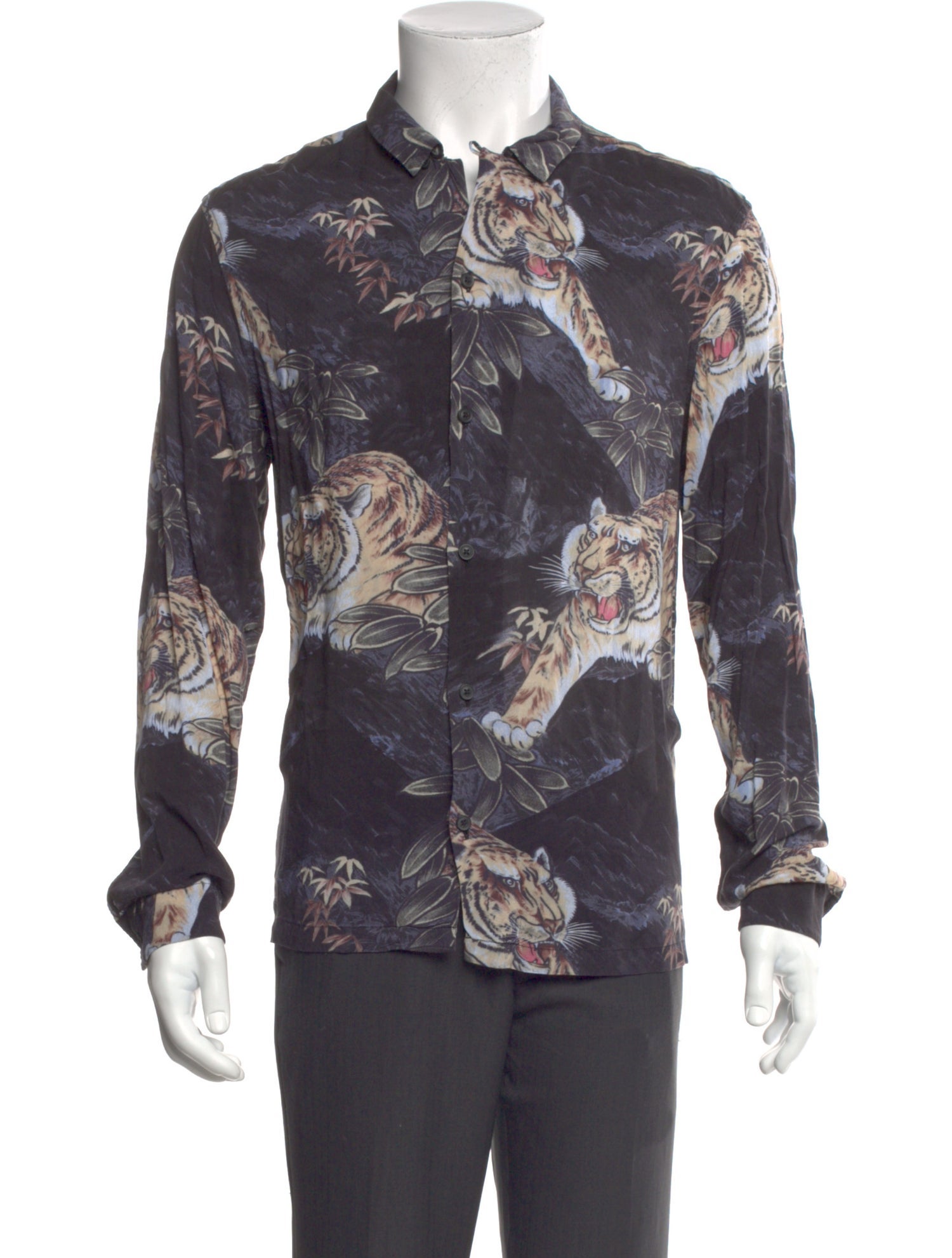 AllSaints Paisley Print Long Sleeve Shirt