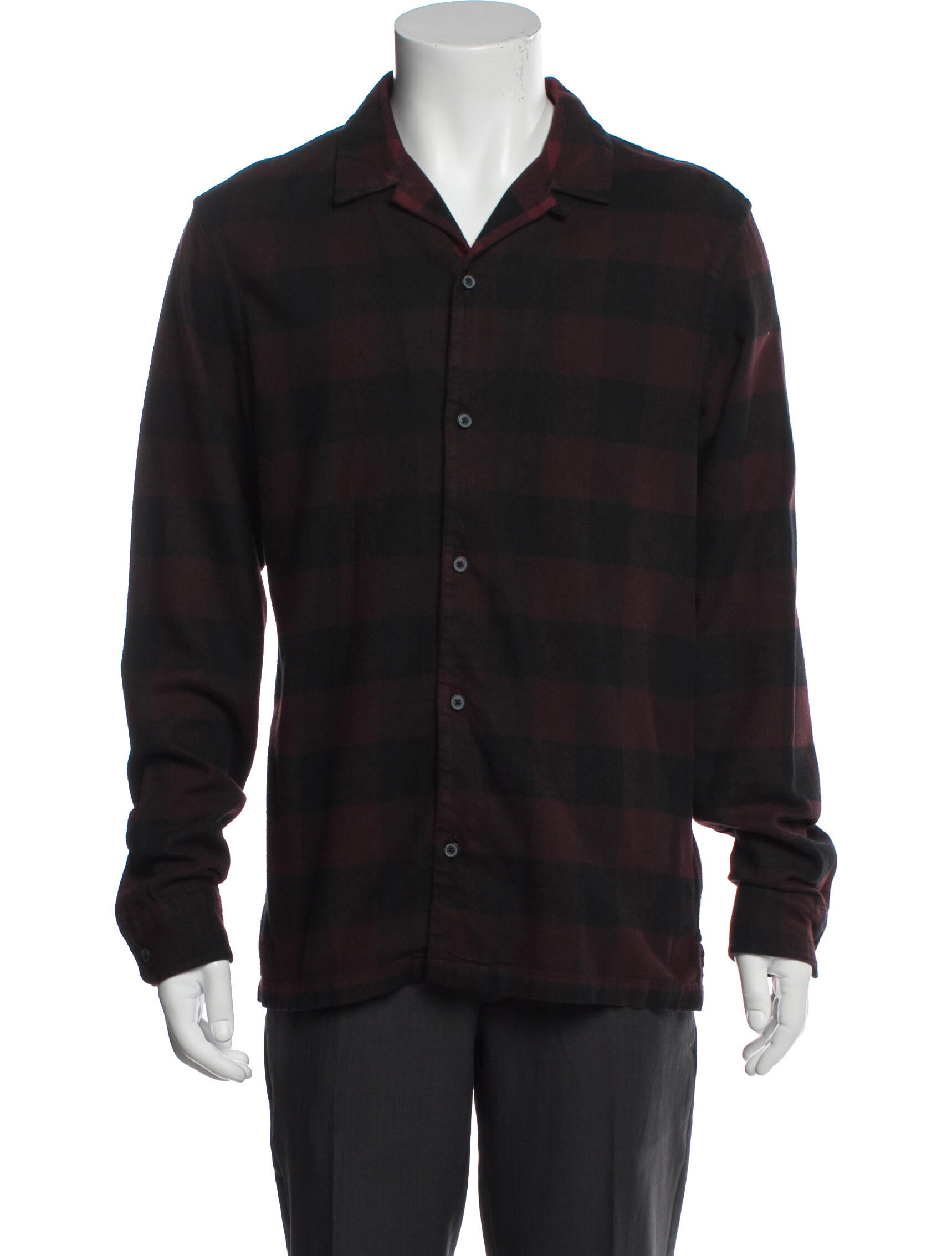 AllSaints Plaid Print Long Sleeve Shirt