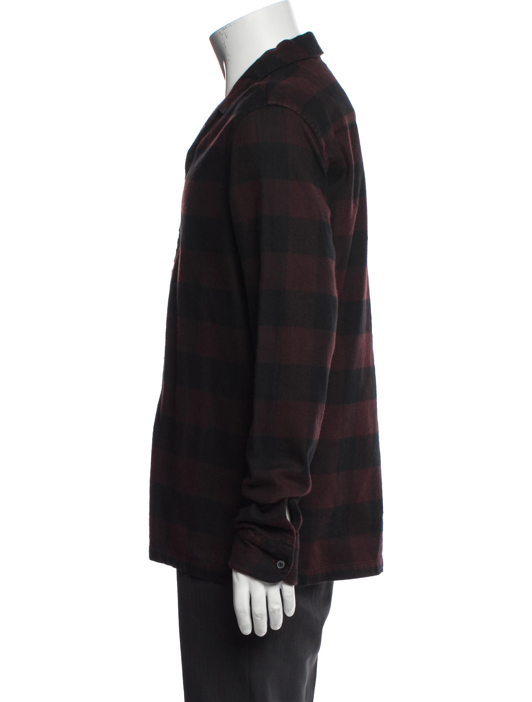 AllSaints Plaid Print Long Sleeve Shirt