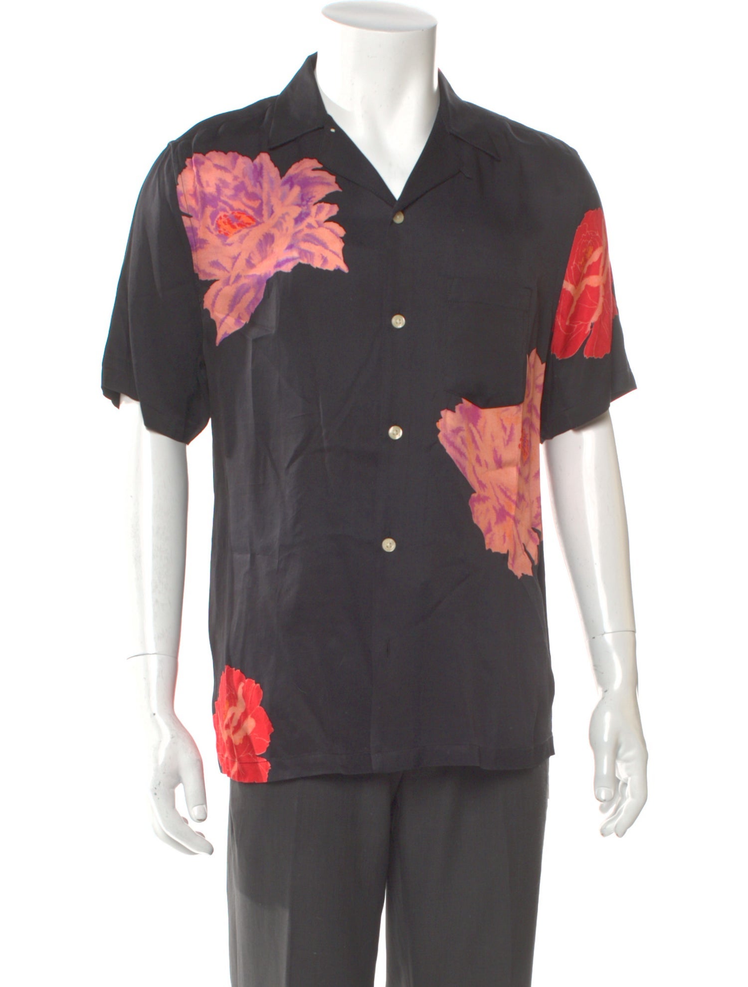 AllSaints Floral Print Short Sleeve Shirt