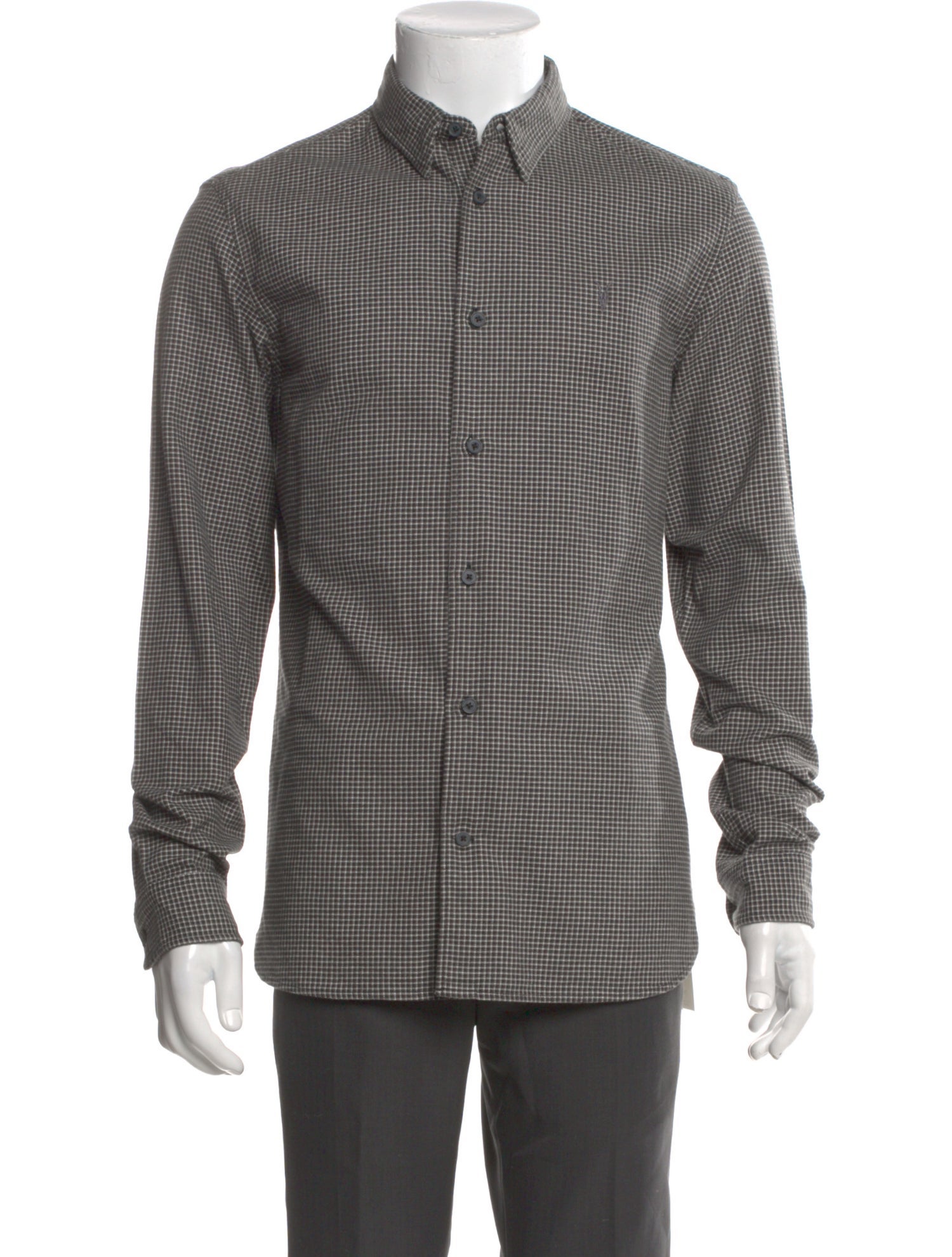 AllSaints Plaid Print Long Sleeve Shirt