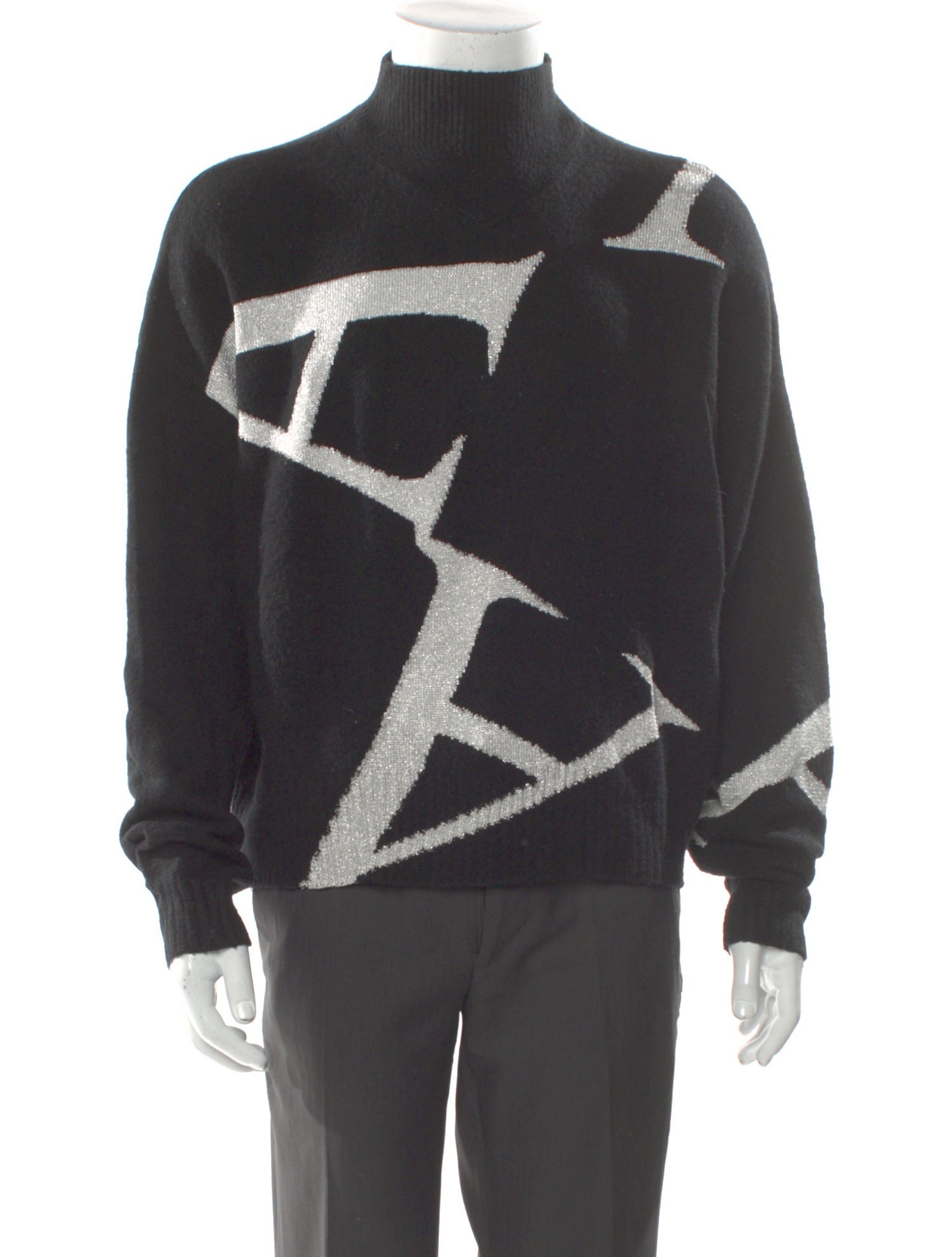 AllSaints Graphic Print Turtleneck Pullover