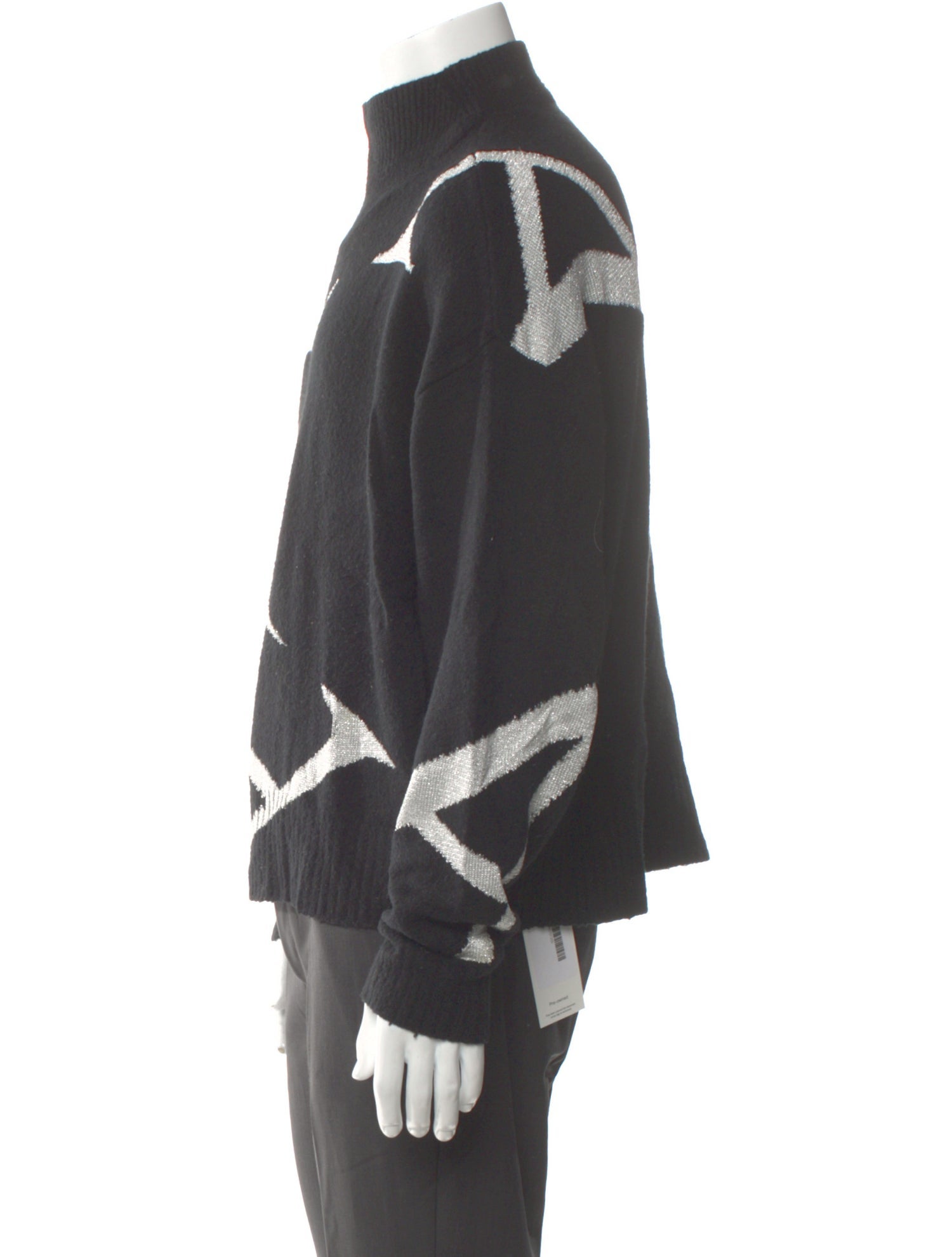 AllSaints Graphic Print Turtleneck Pullover