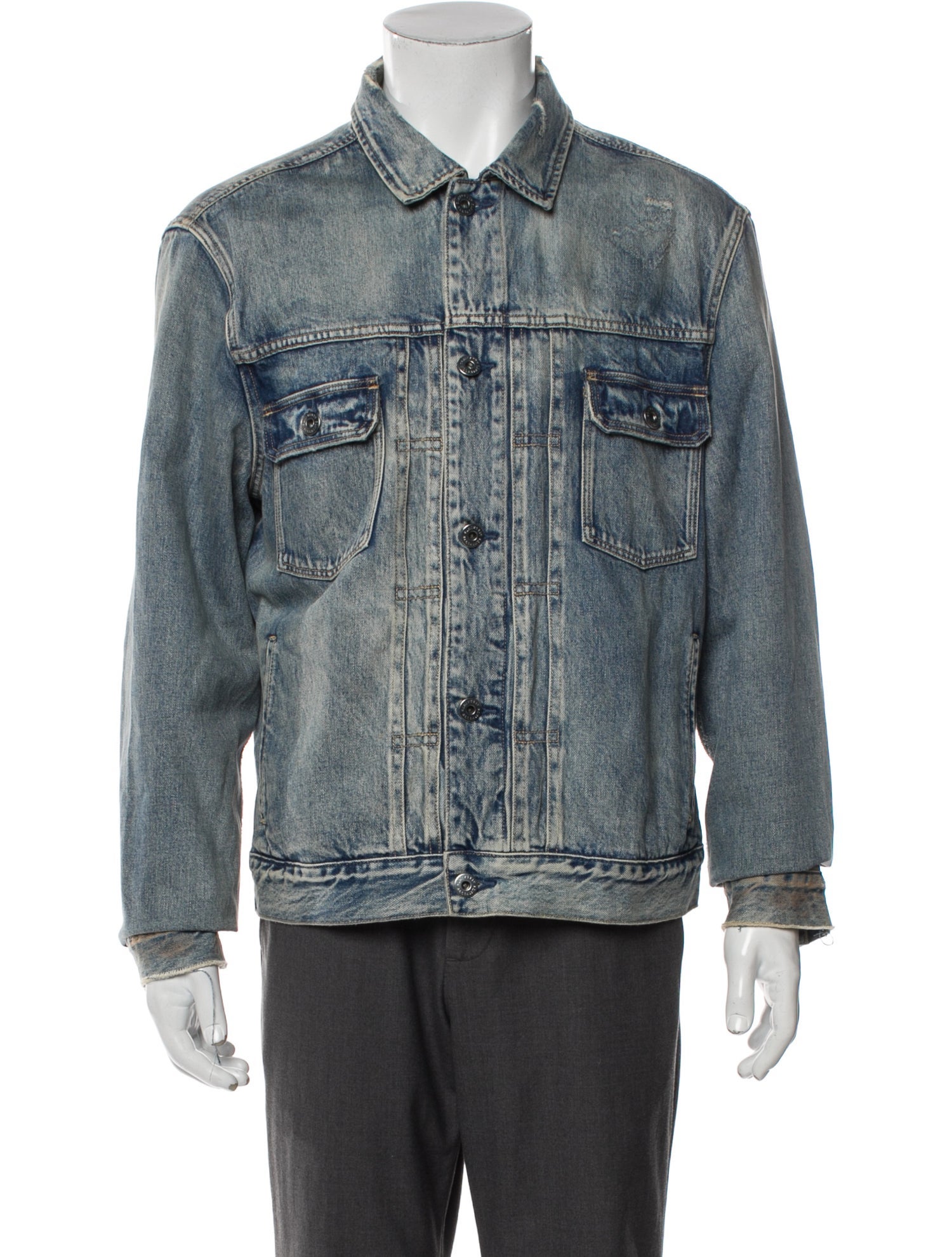 AllSaints Graphic Print Denim Jacket