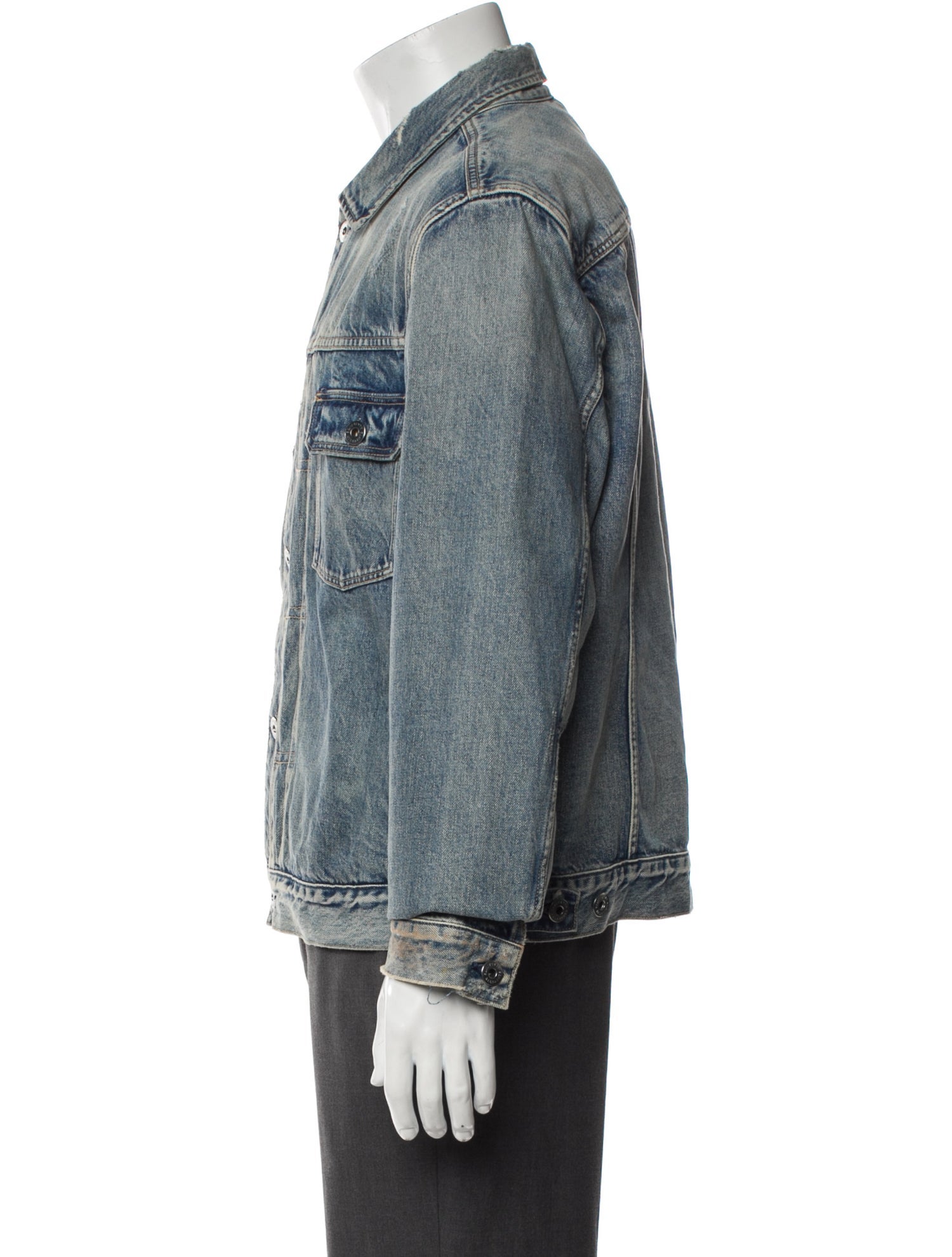 AllSaints Graphic Print Denim Jacket