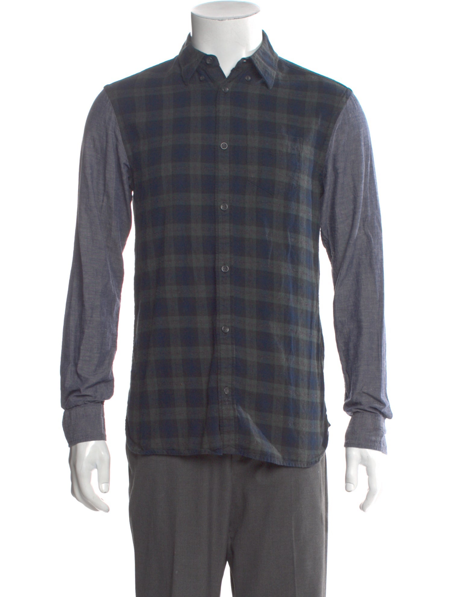 AllSaints Plaid Print Long Sleeve Dress Shirt