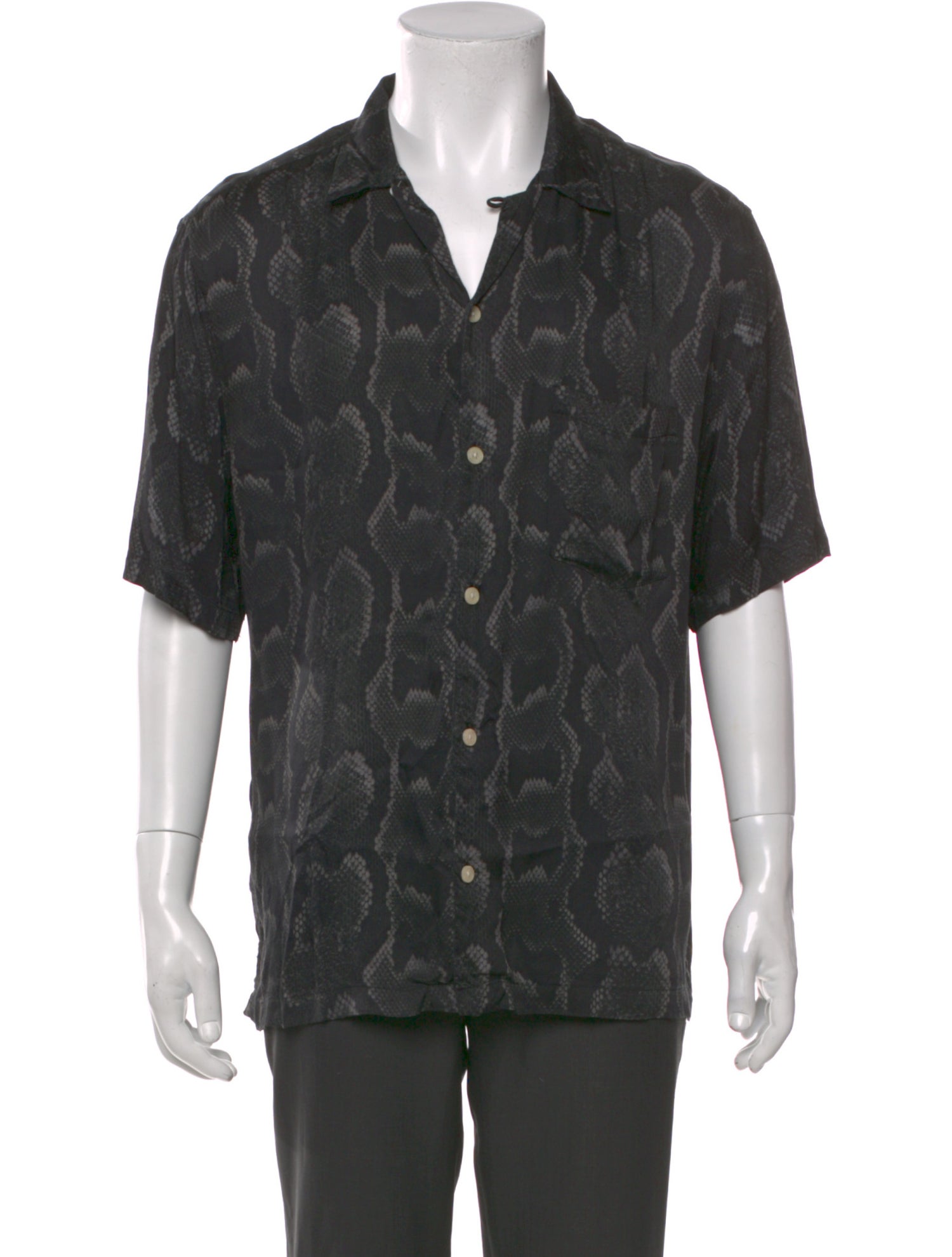 AllSaints Animal Print Short Sleeve Shirt