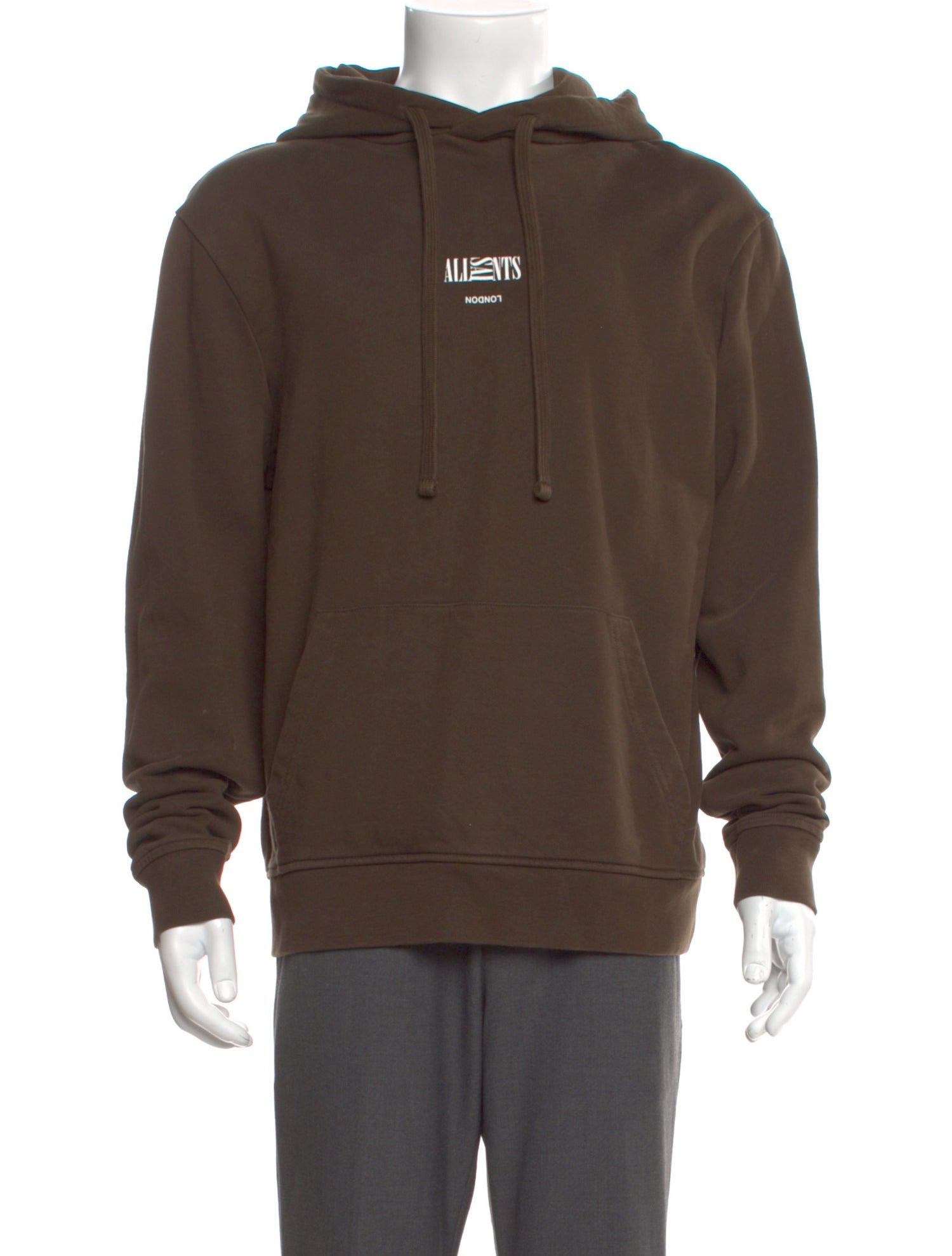 AllSaints Graphic Print Crew Neck Hoodie