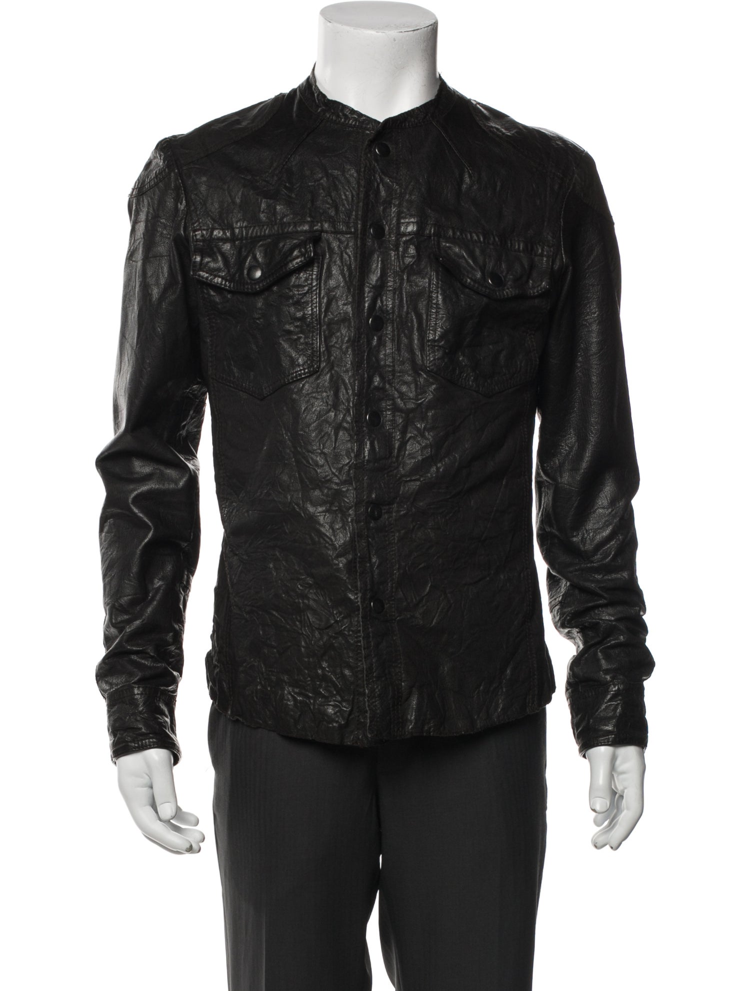 AllSaints Leather Trucker Jacket