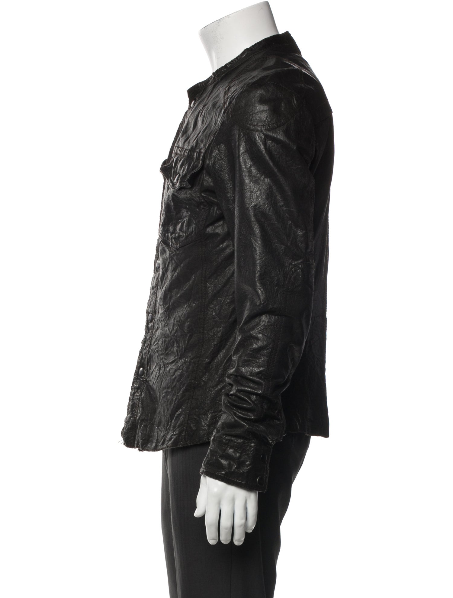 AllSaints Leather Trucker Jacket