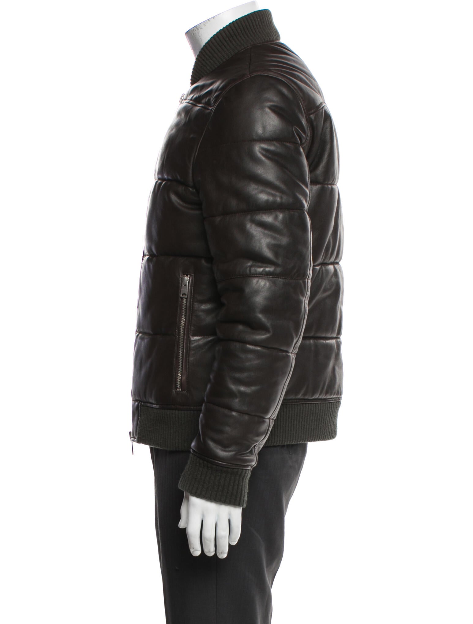 AllSaints Lamb Leather Puffer Coat