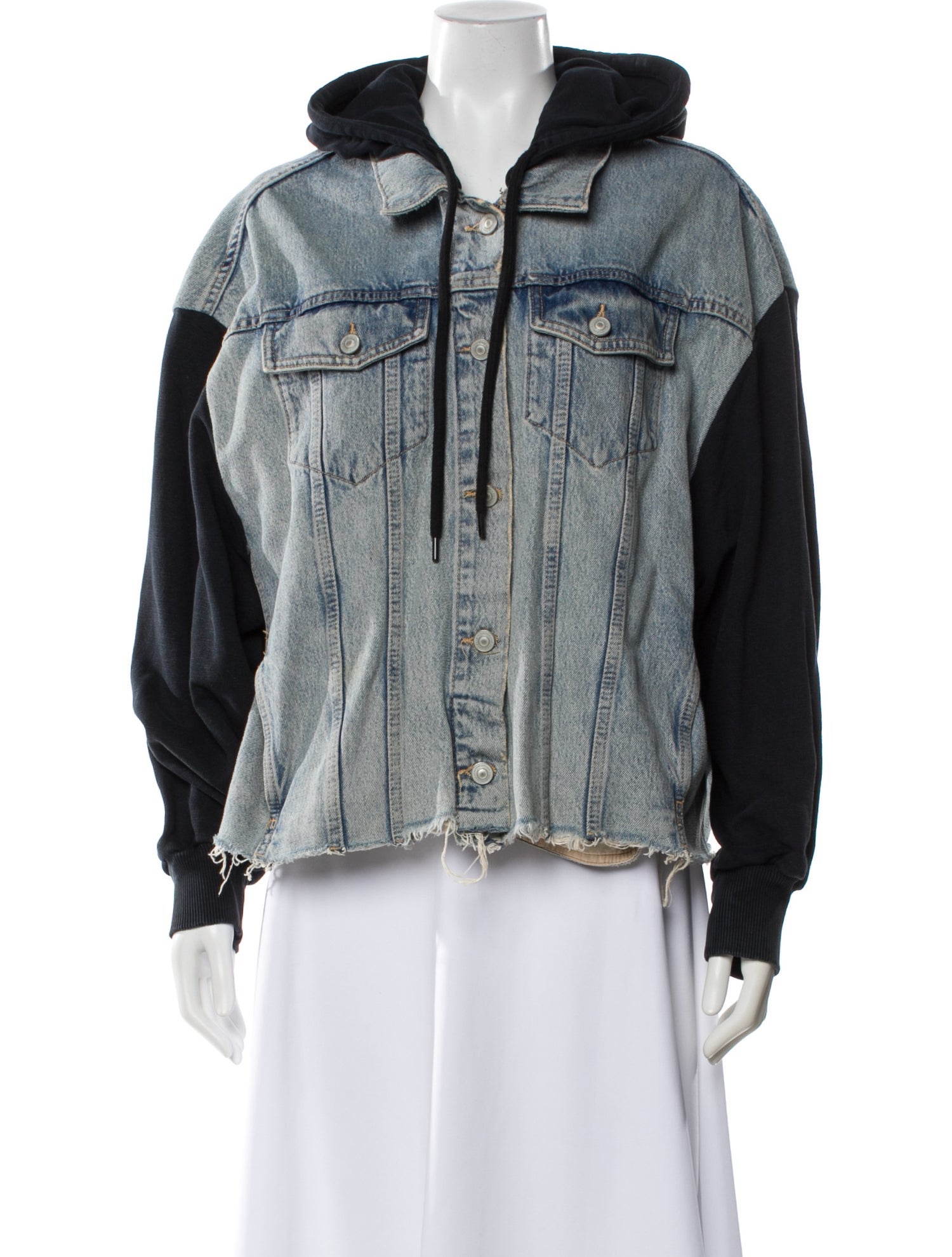 AllSaints Colorblock Pattern Denim Jacket