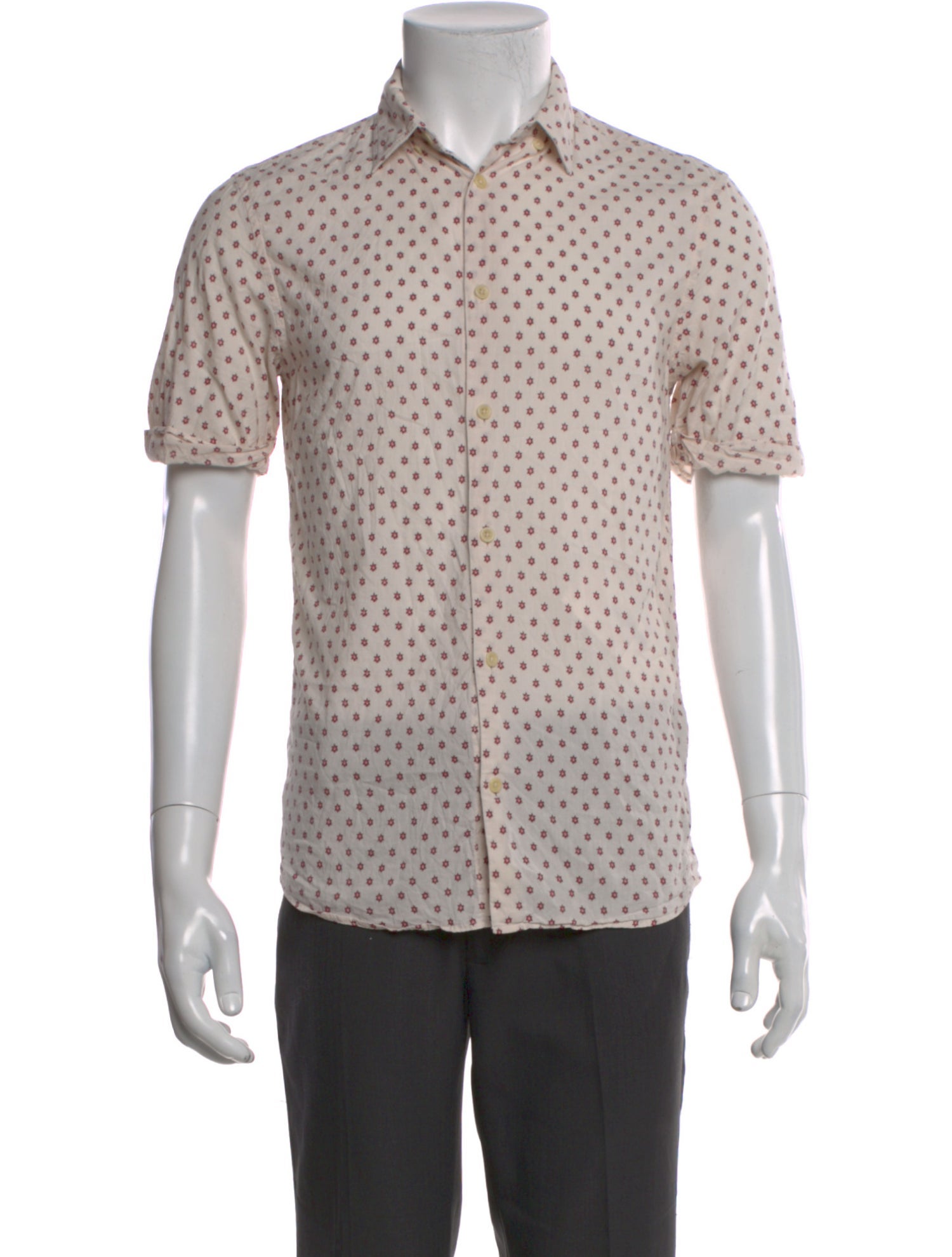 AllSaints Polka Dot Print Short Sleeve Shirt