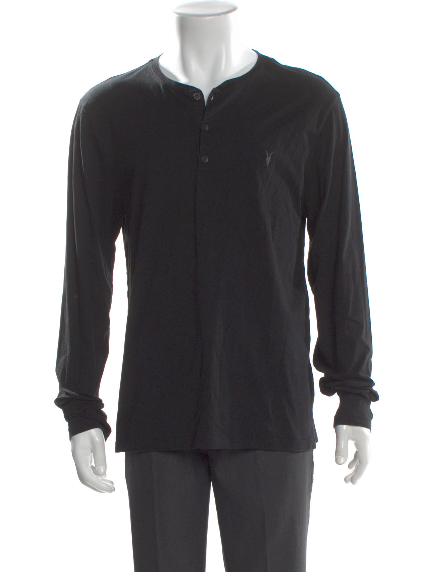 AllSaints Crew Neck Long Sleeve Henley