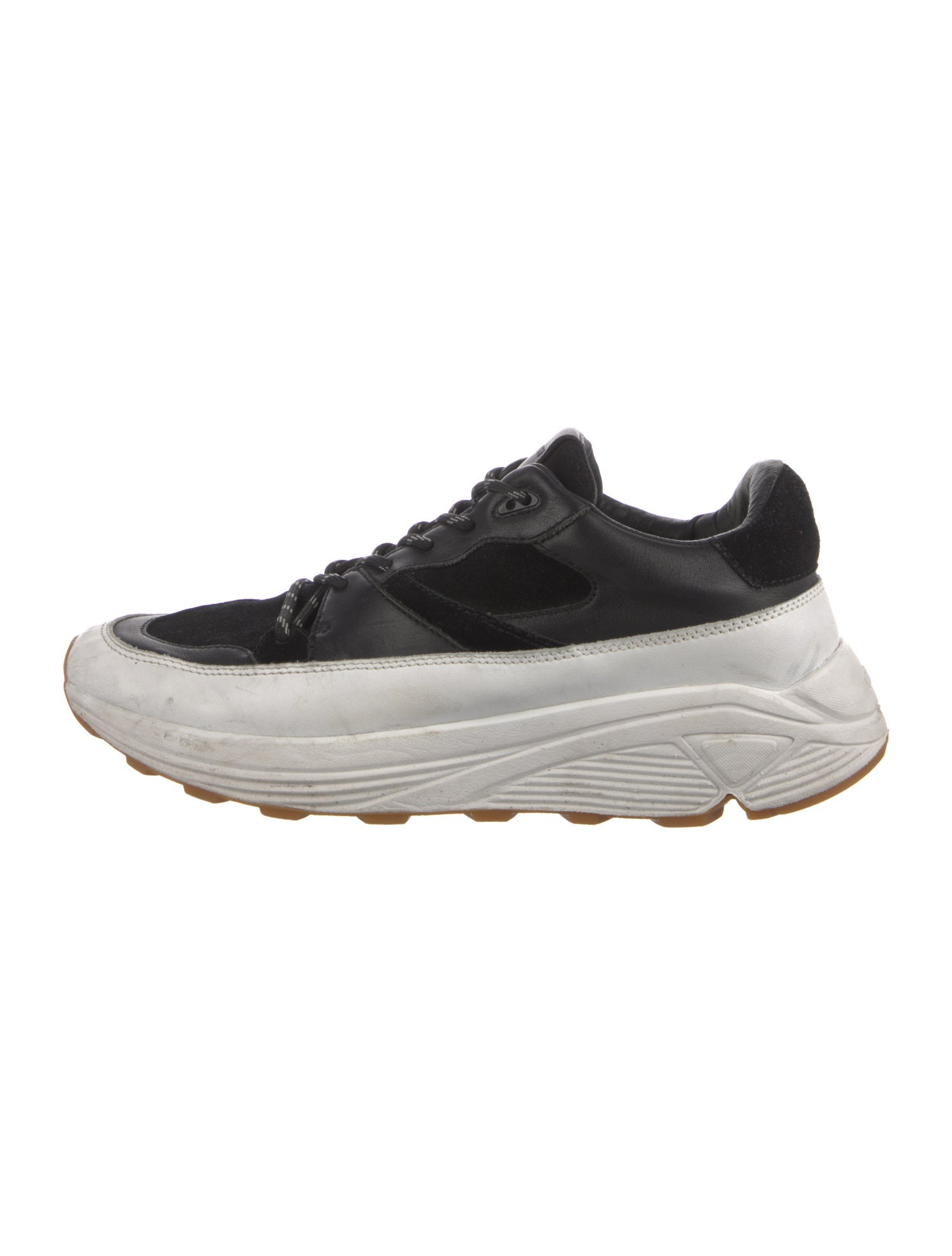 AllSaints Leather Colorblock Pattern Sneakers