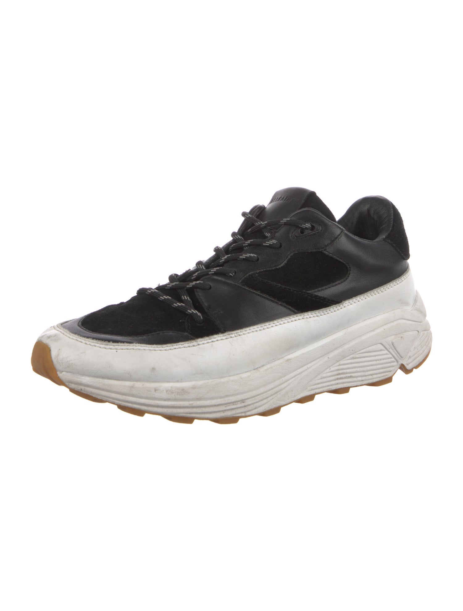 AllSaints Leather Colorblock Pattern Sneakers