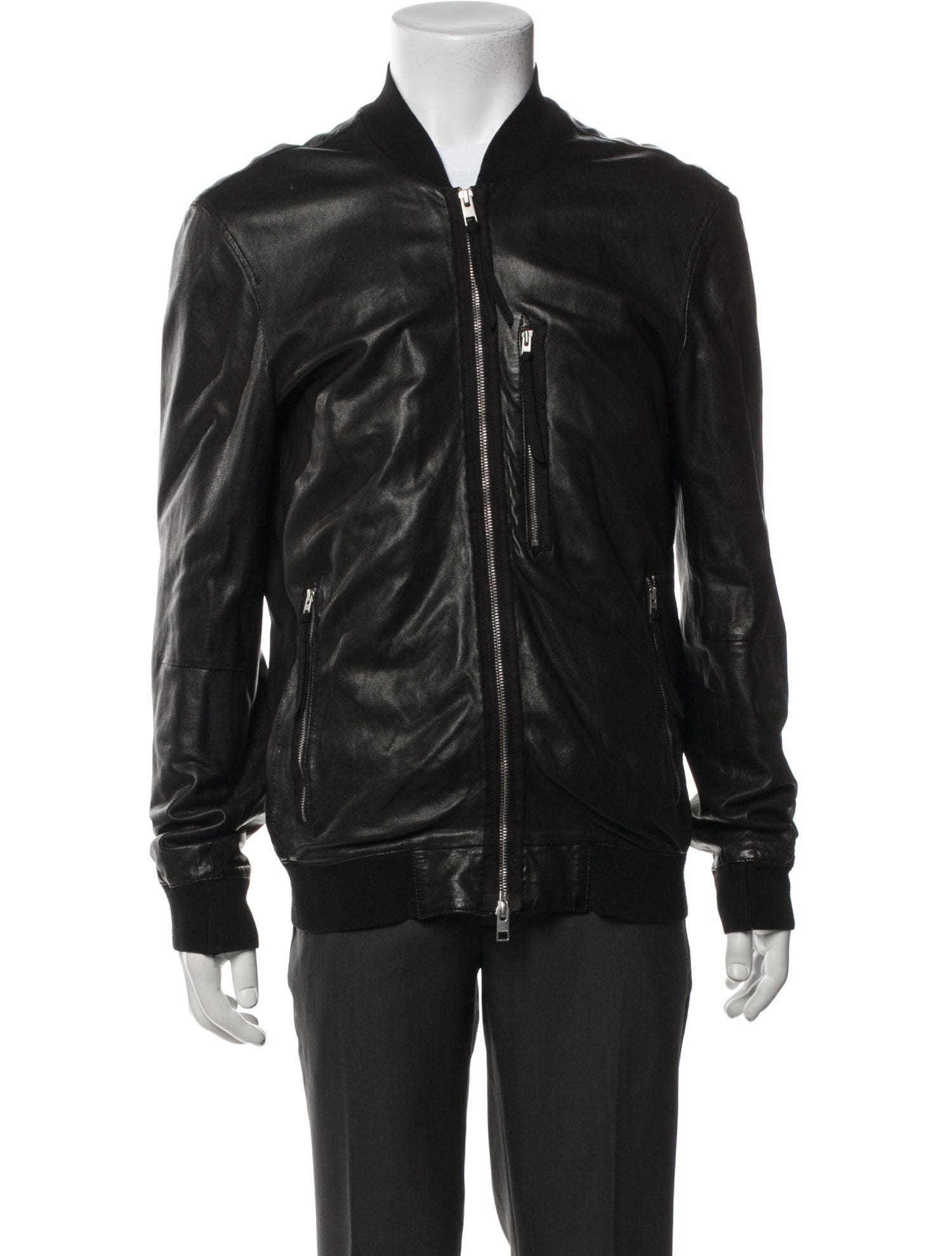 AllSaints Lamb Leather Bomber Jacket