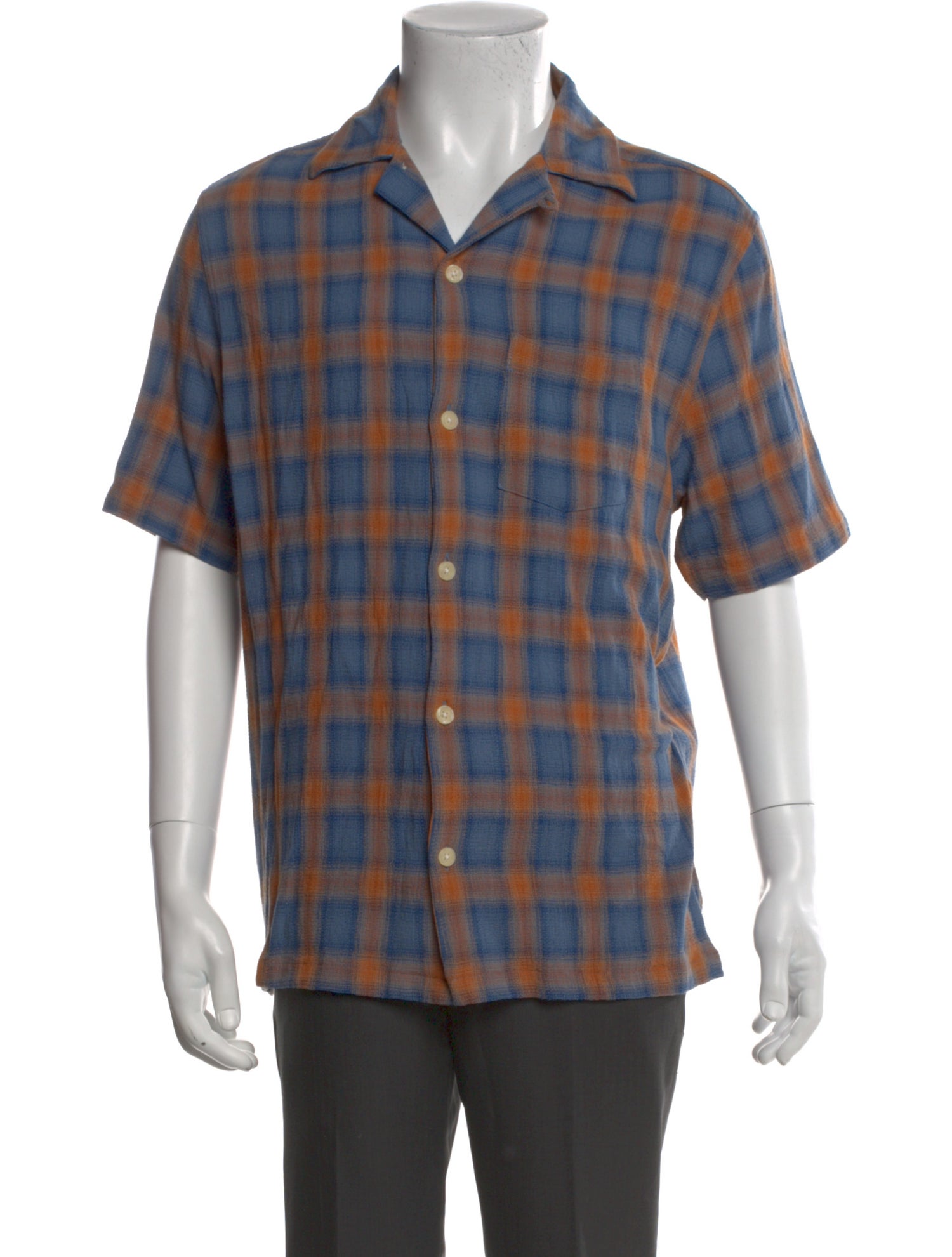 AllSaints Plaid Print Short Sleeve Shirt