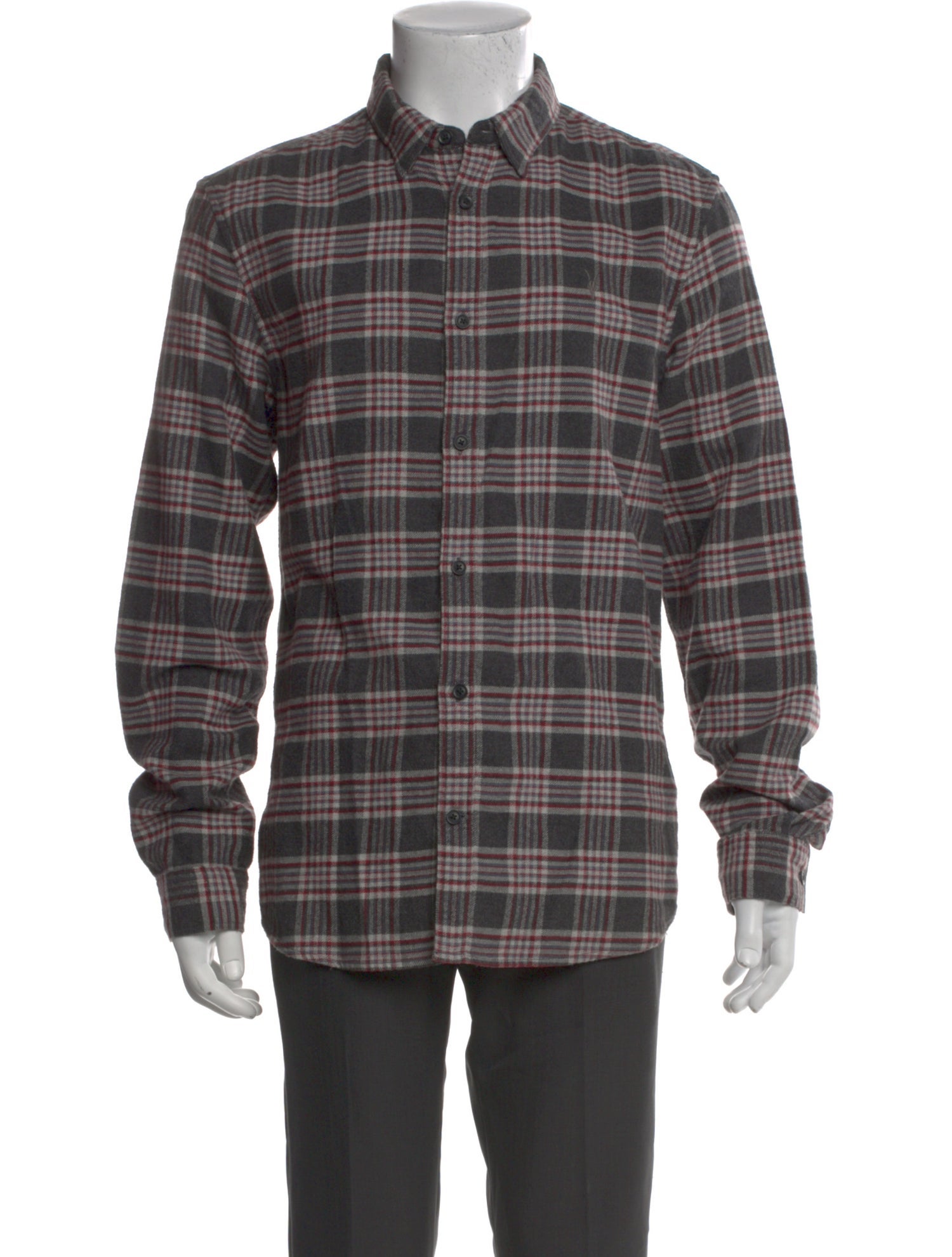 AllSaints Plaid Print Long Sleeve Shirt