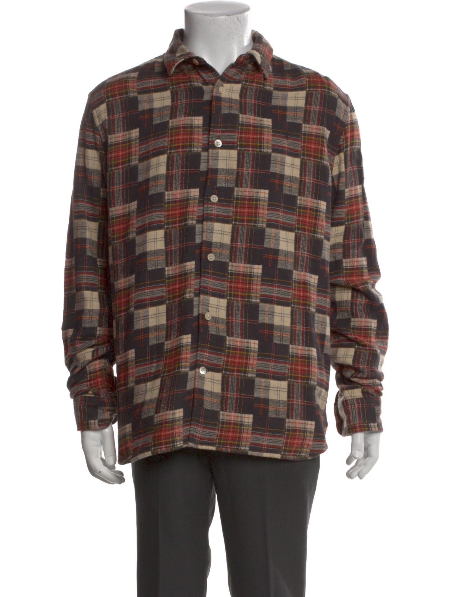 AllSaints Plaid Print Long Sleeve Shirt