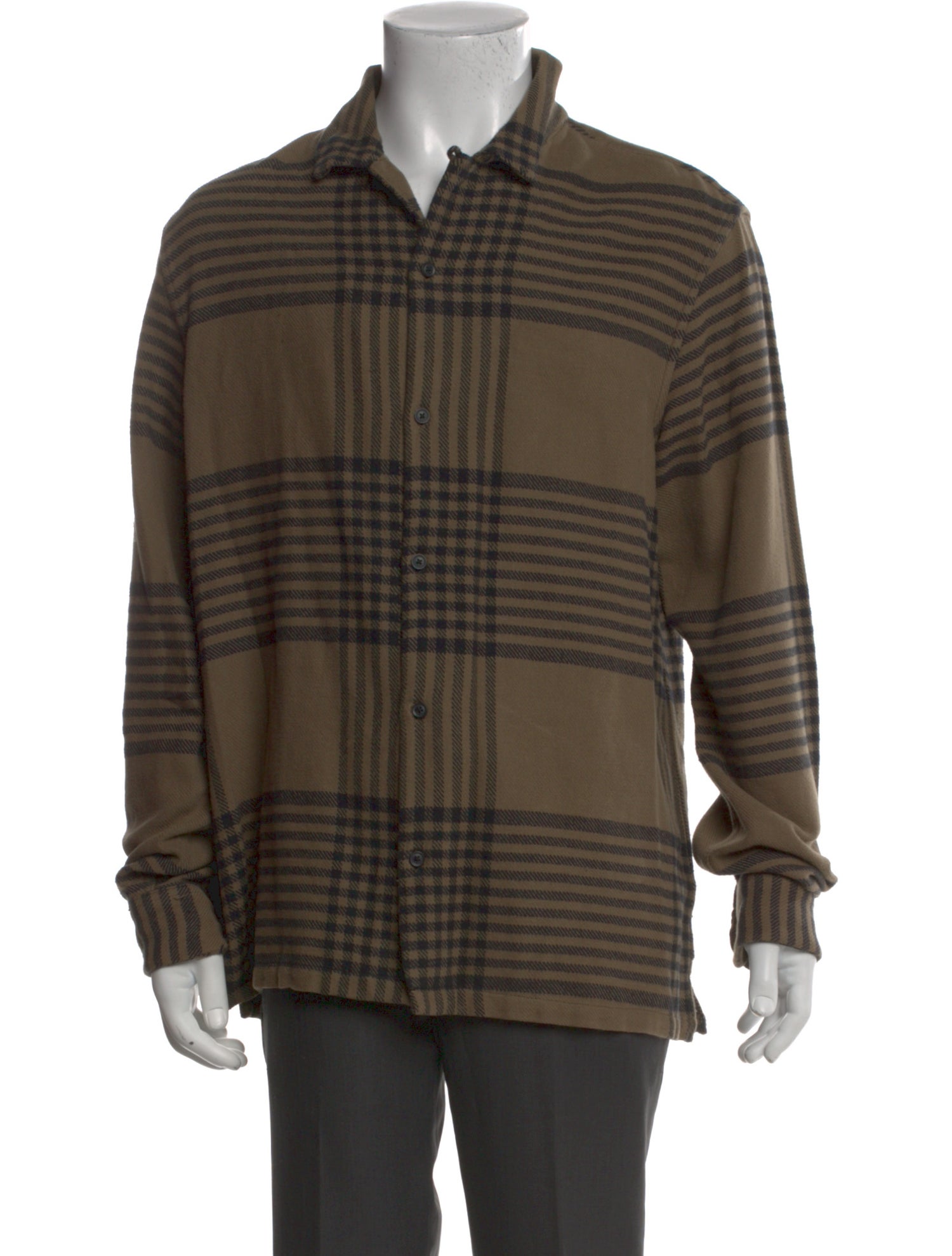 AllSaints Plaid Print Long Sleeve Shirt