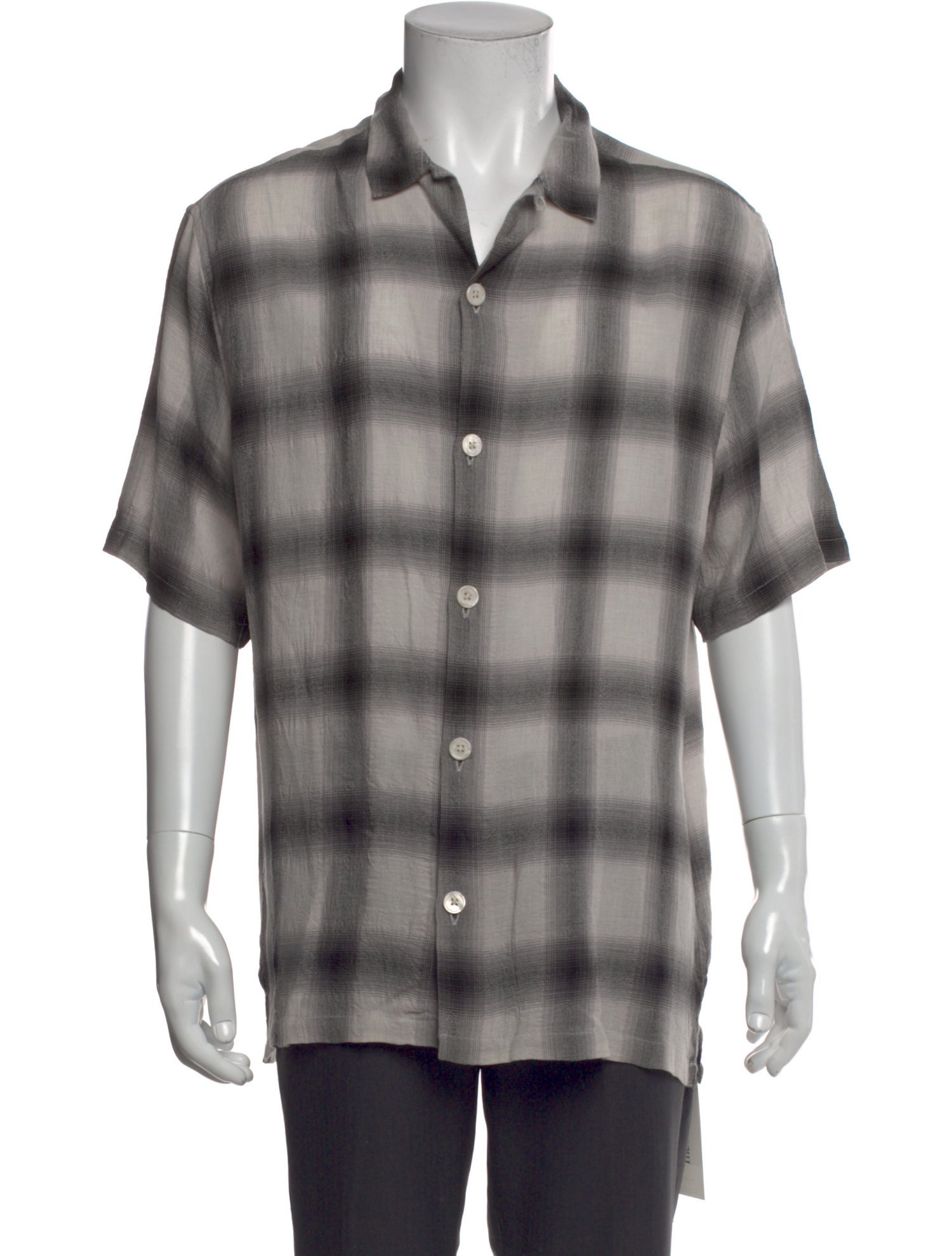 AllSaints Plaid Print Short Sleeve Shirt